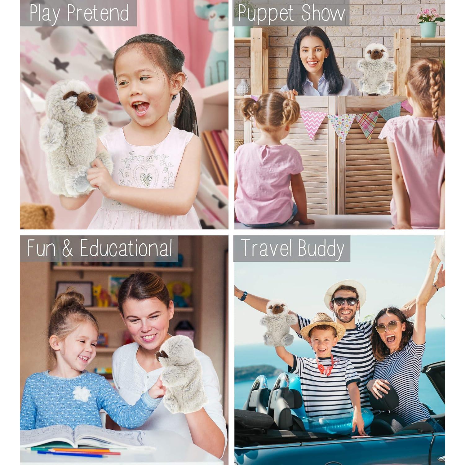 Títere de Peluche Perezoso DolliBu 24x15x10 cm Juguete