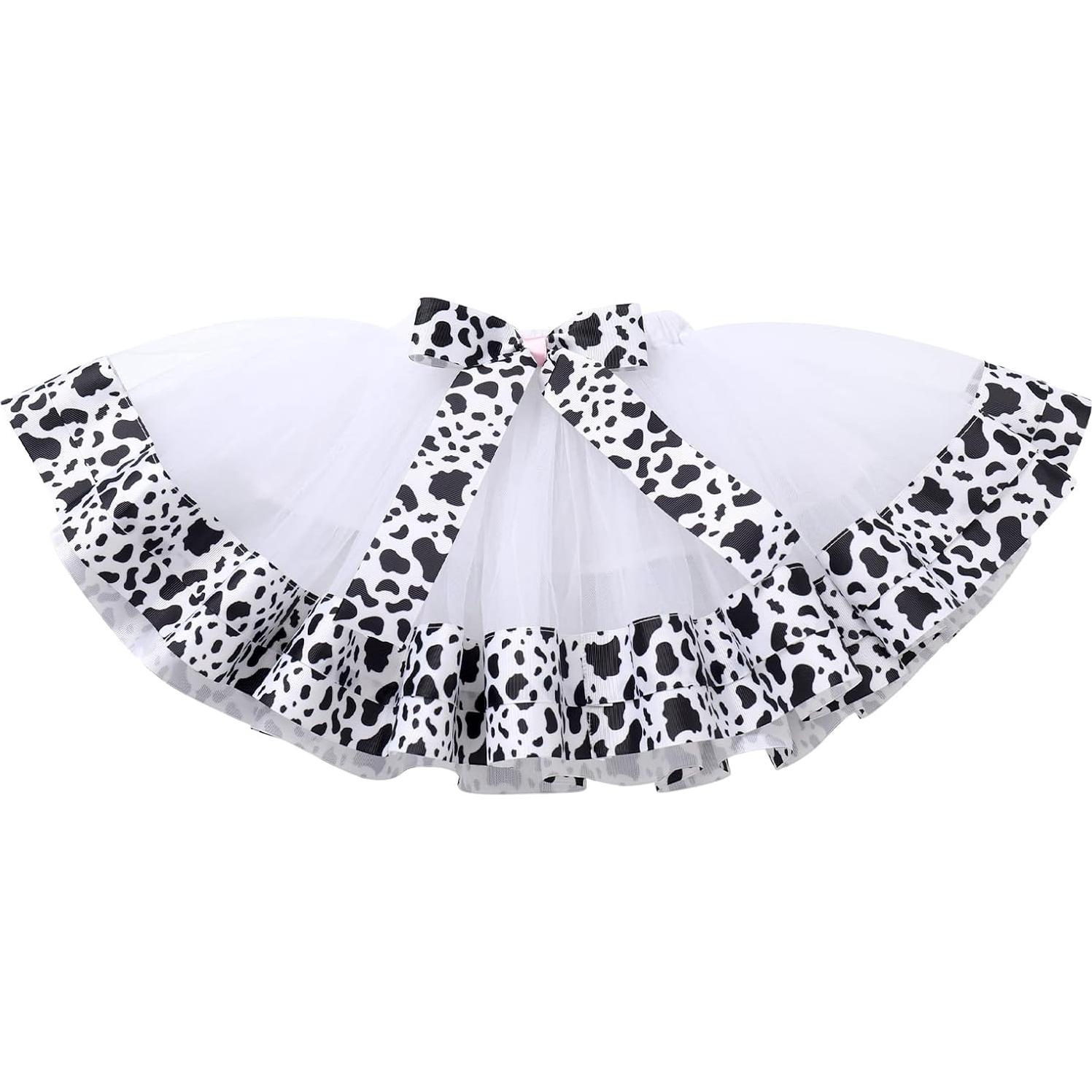 Conjunto de Cumpleaños Vaca para Niña 1-3 Años Tutu Diadema