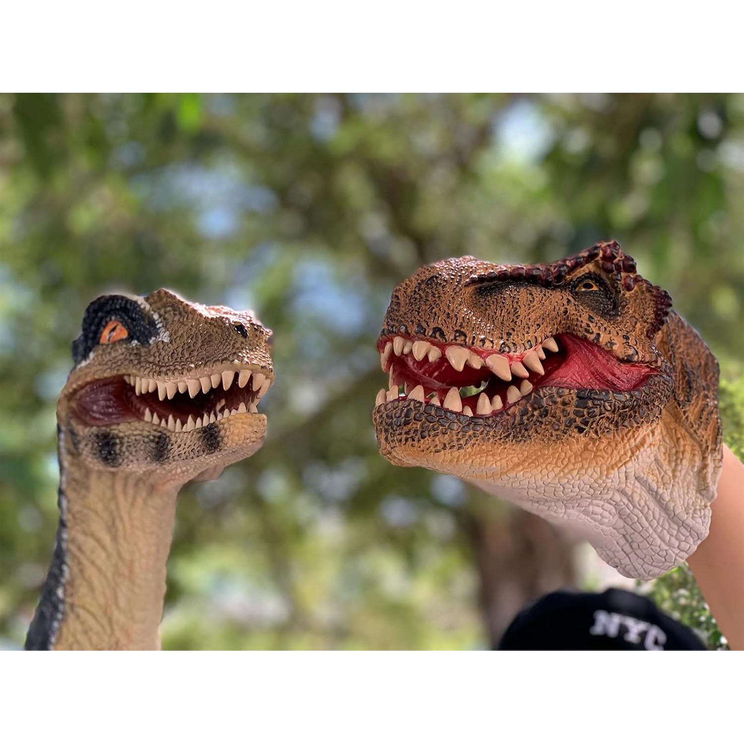 Set de Títeres de Mano Dinosaurios Tyrannosaurus y Velociraptor