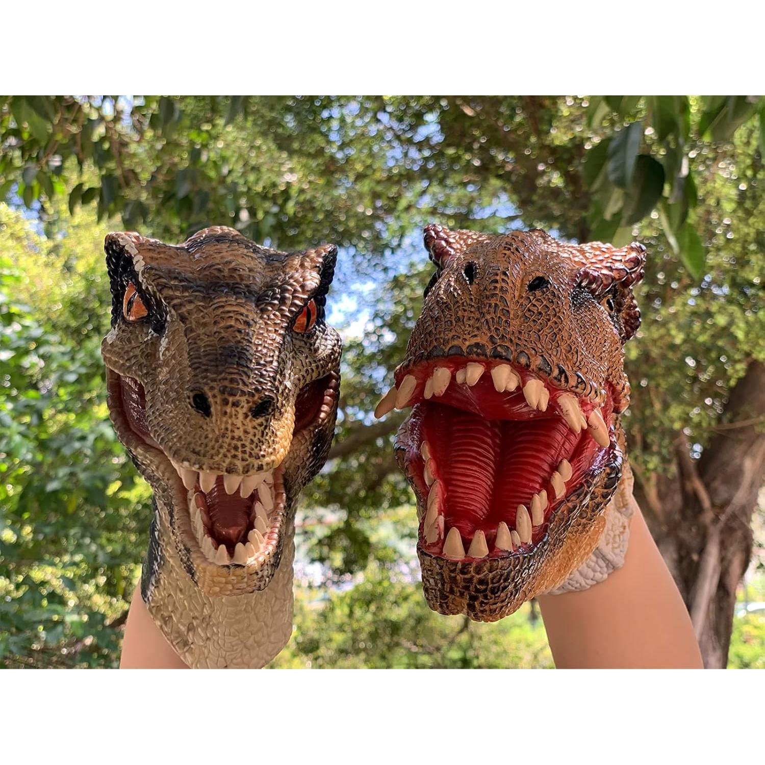 Set de Títeres de Mano Dinosaurios Tyrannosaurus y Velociraptor