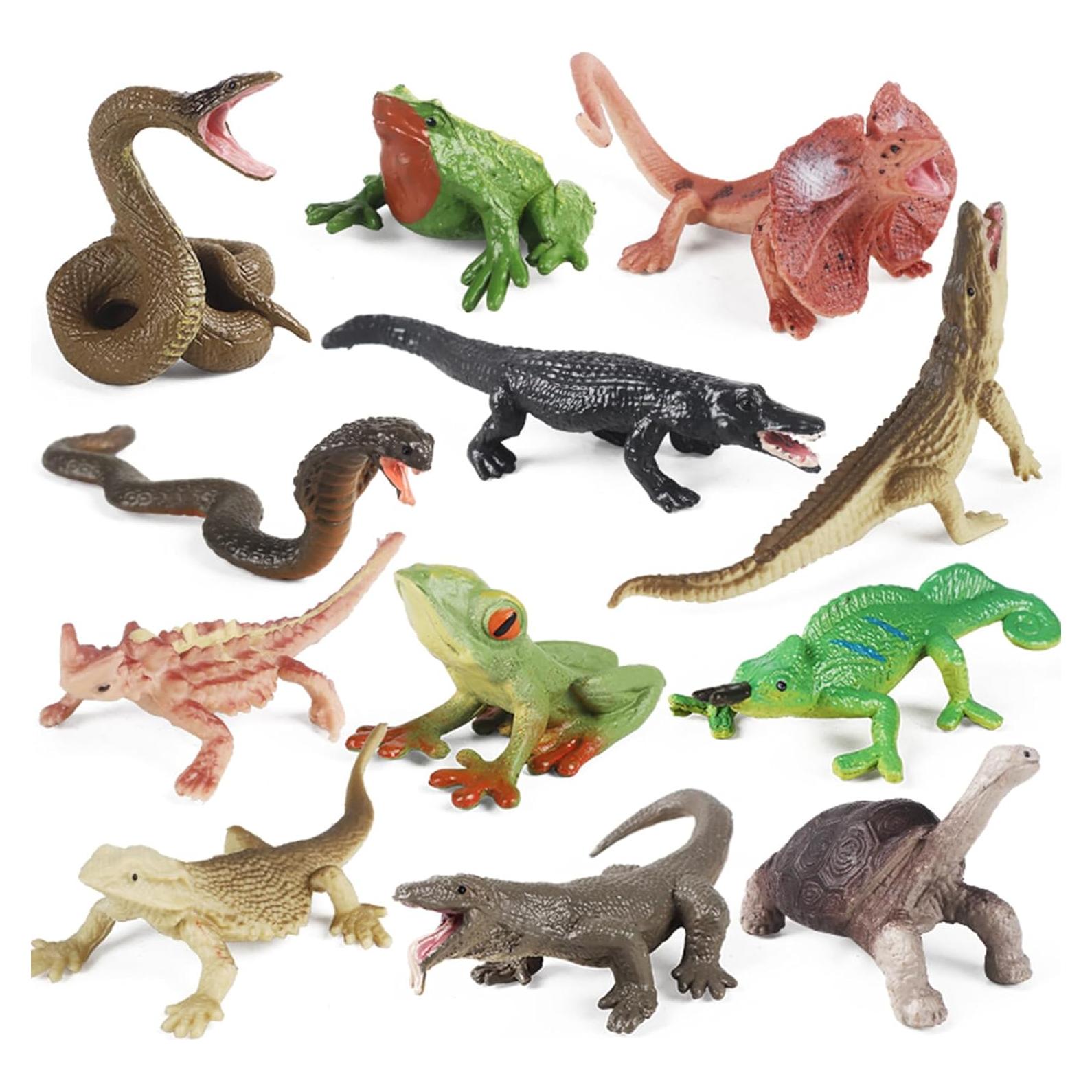 Conjunto de Figuras de Animales Reptiles EOIVSH 12 Piezas