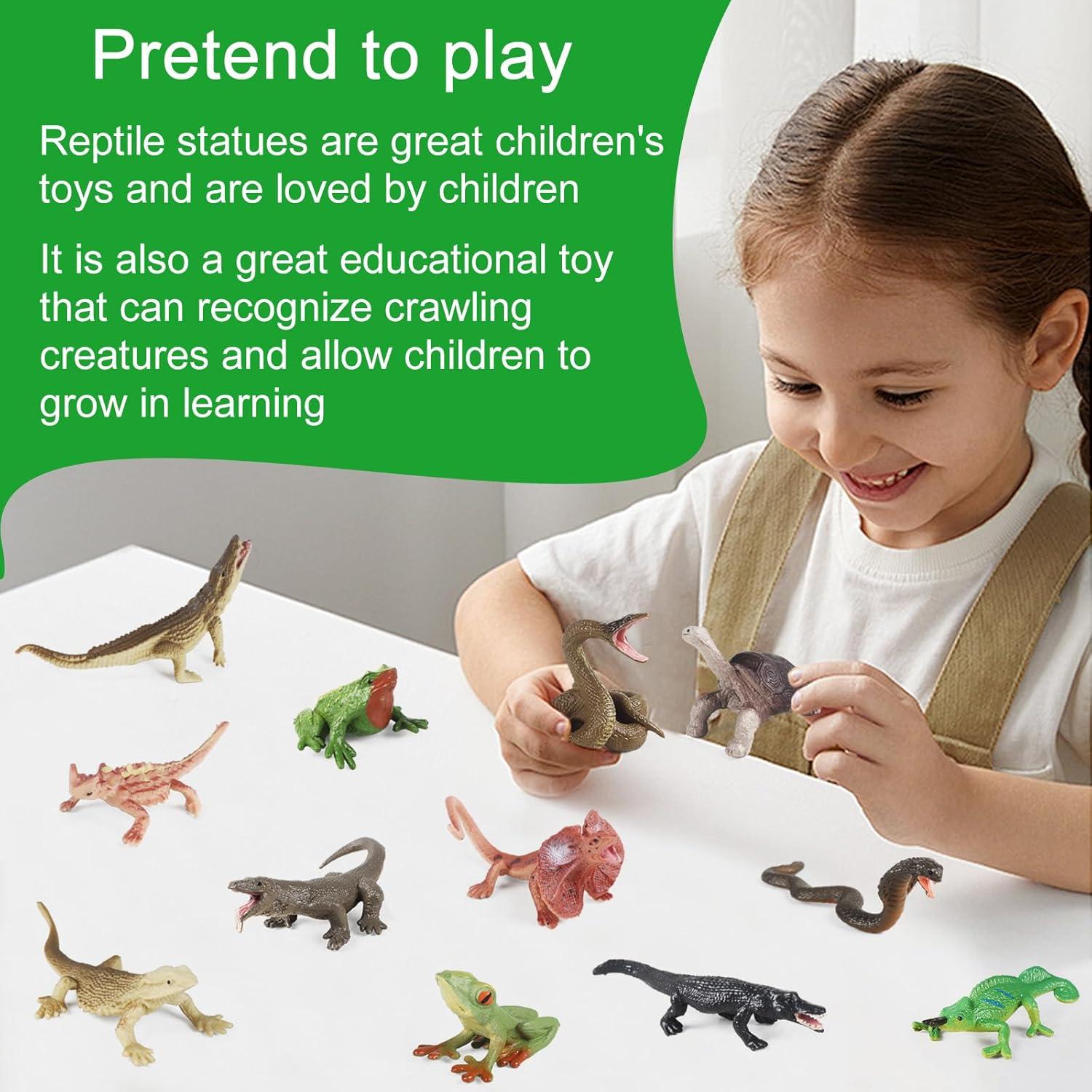 Conjunto de Figuras de Animales Reptiles EOIVSH 12 Piezas