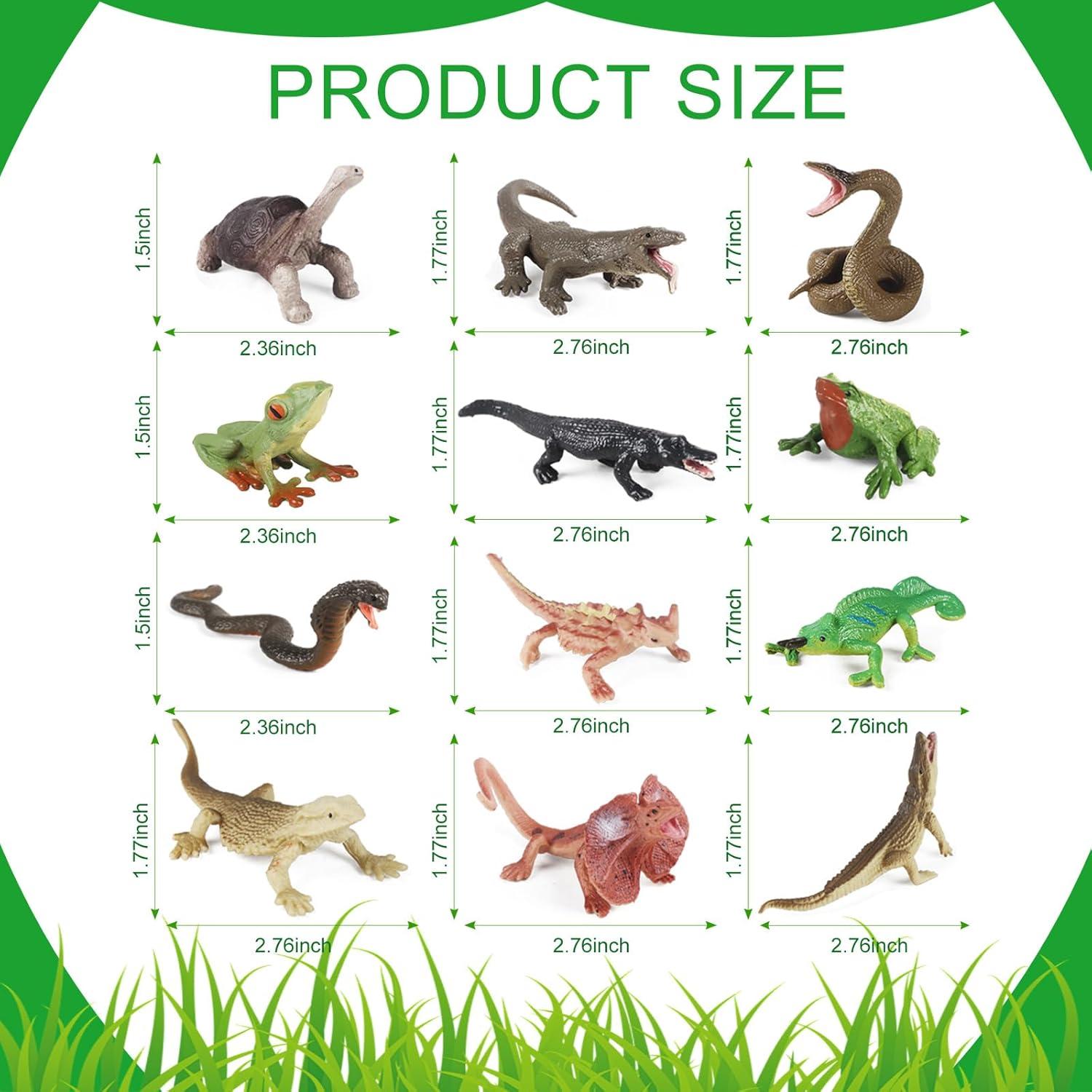 Conjunto de Figuras de Animales Reptiles EOIVSH 12 Piezas