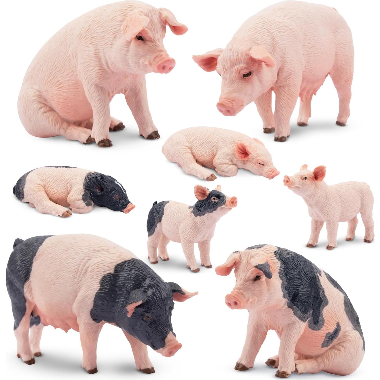 Figuras de Animales de Granja Toymany 16PCS Cerdo y Oveja