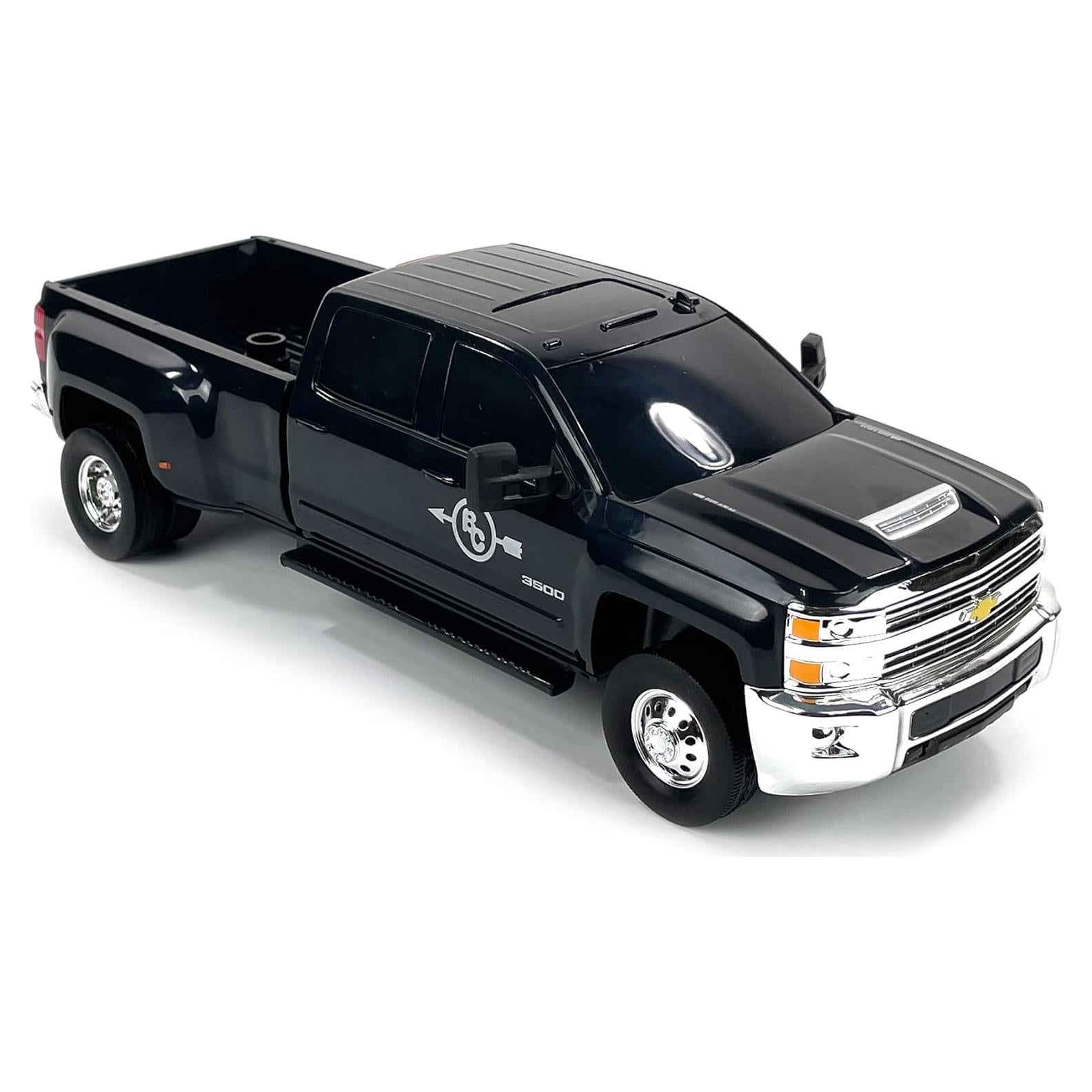 Big Country Toys Realistic Chevrolet Silverado Dually Truck Toy & Trailer Hitch, 1:20 Scale Farm Toys for 3 Year Old Boys