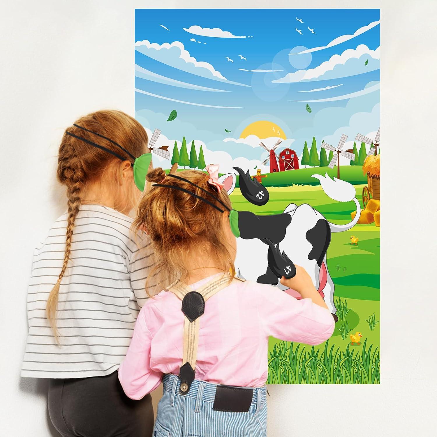 Juego de Poner la Cola en la Vaca Eaezerav 50 Piezas Fiesta