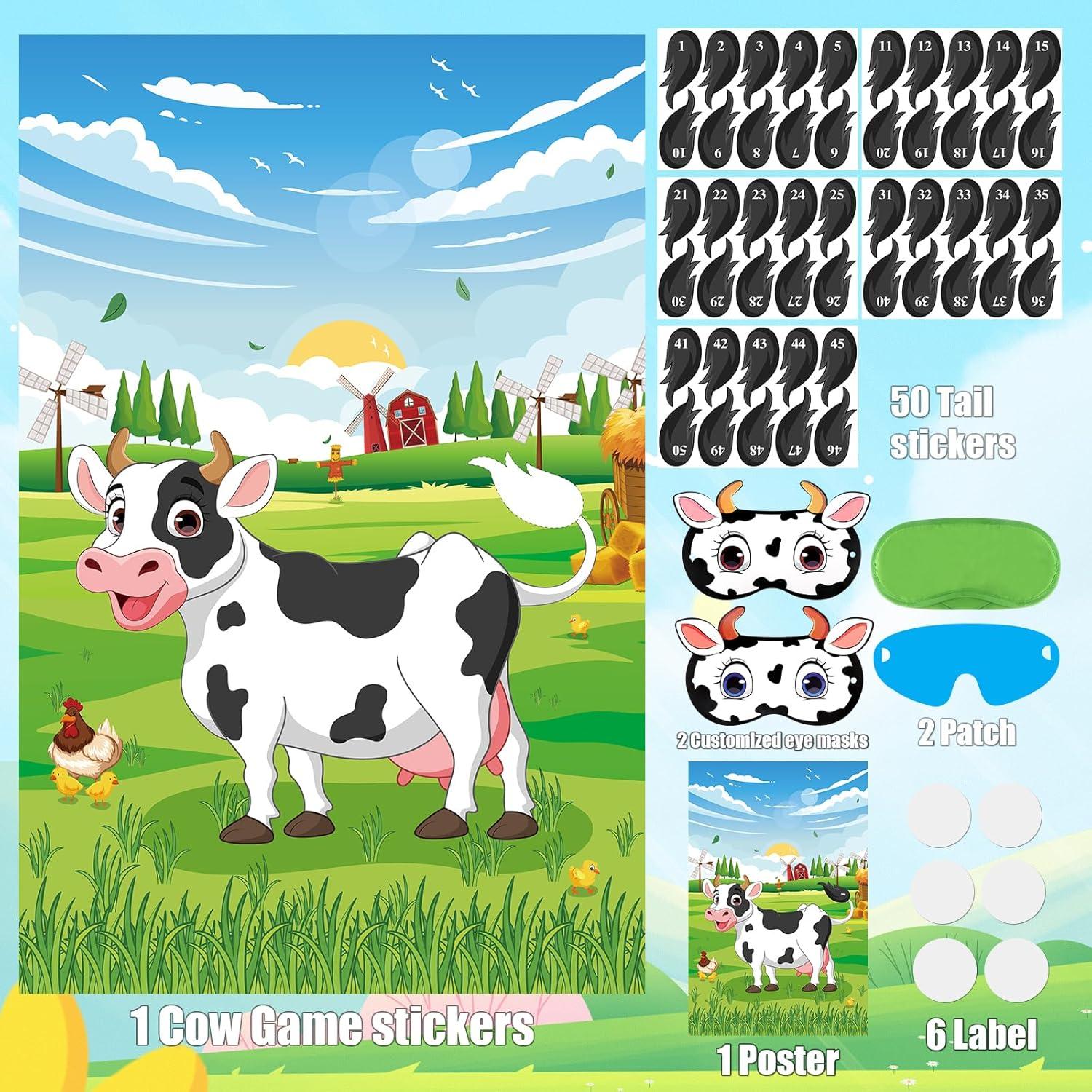 Juego de Poner la Cola en la Vaca Eaezerav 50 Piezas Fiesta