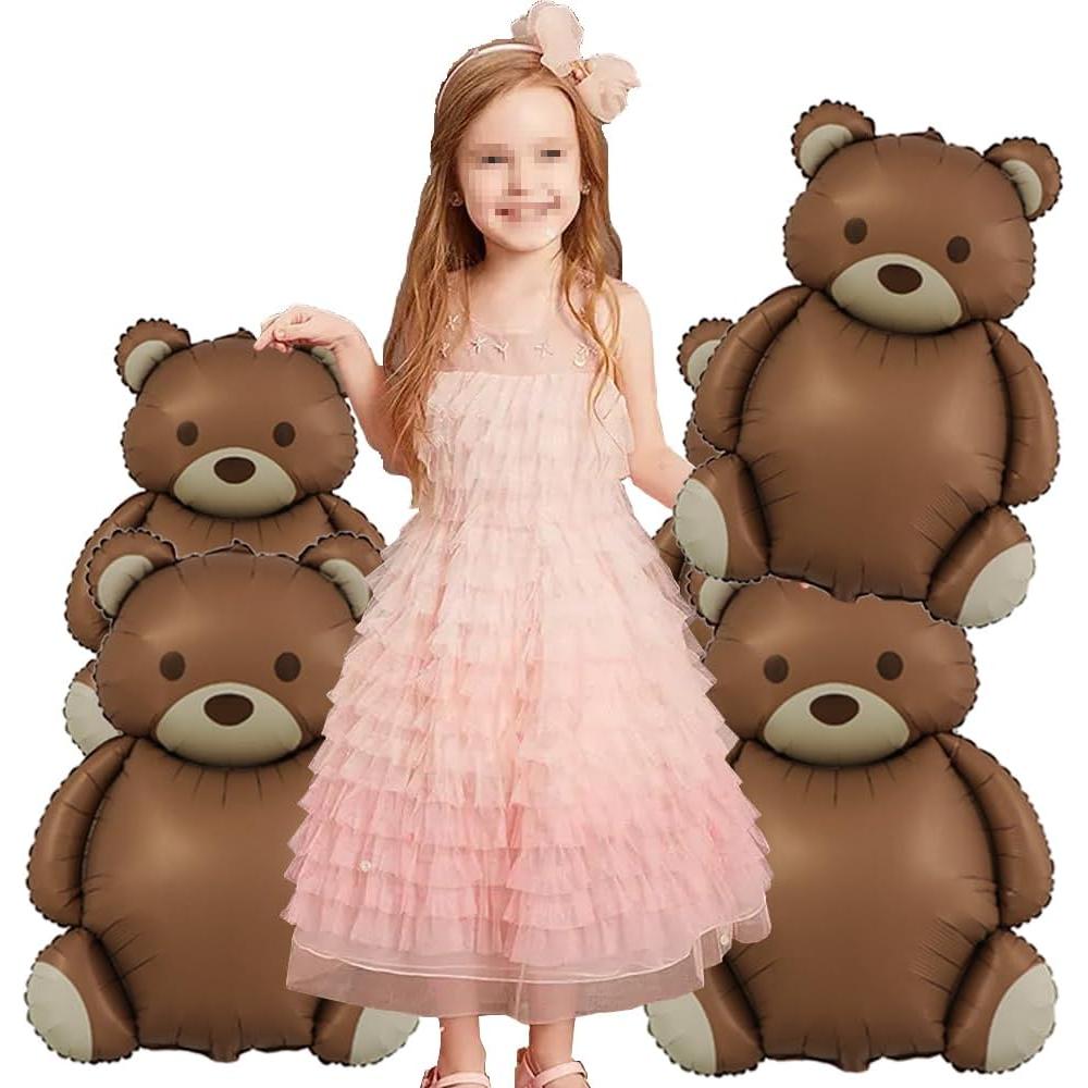 Globos de Oso Marrón Finypa 5pcs 90 cm Decoración Fiesta