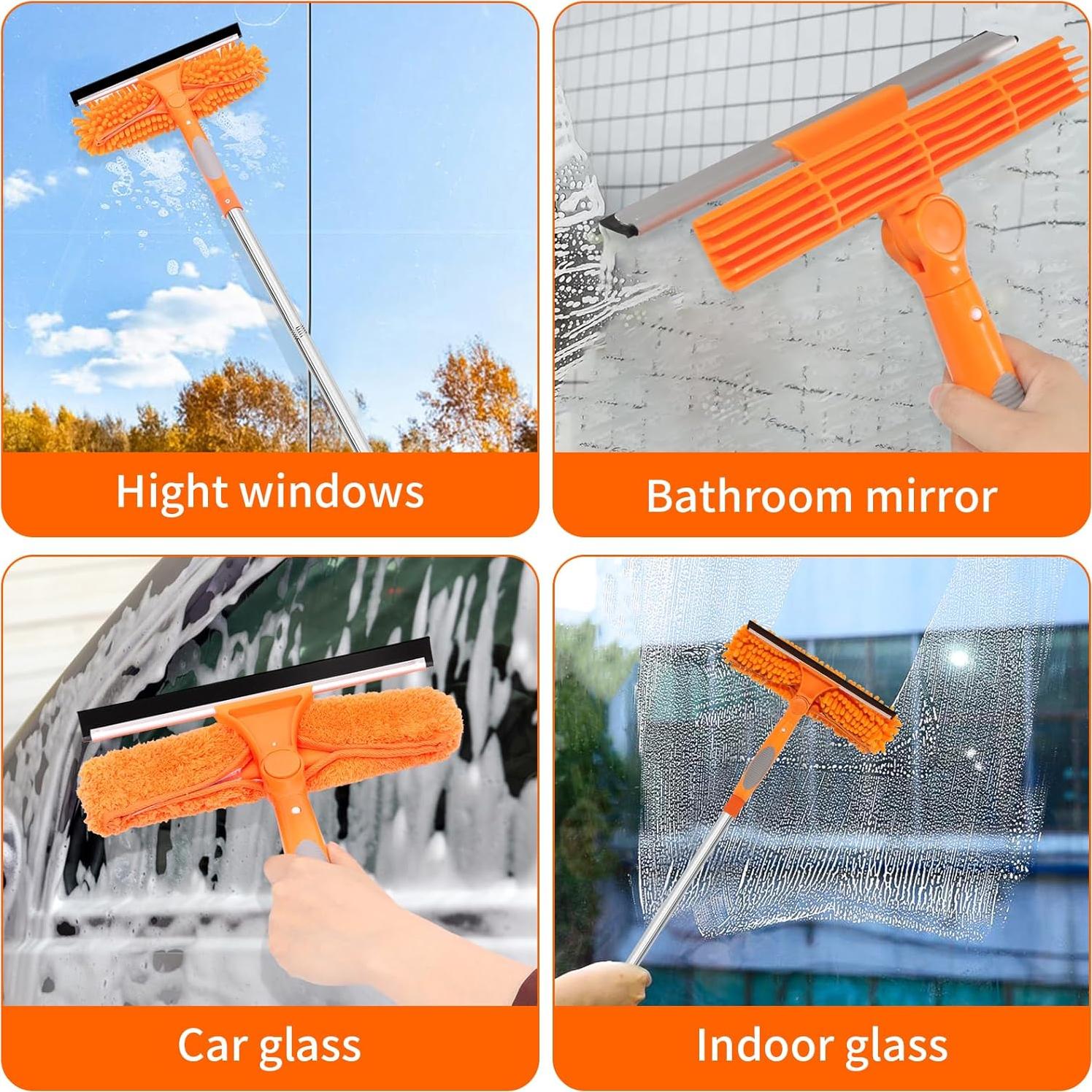 Kit de limpieza de ventanas TIMIVO 182 cm 2 en 1 con estropajos