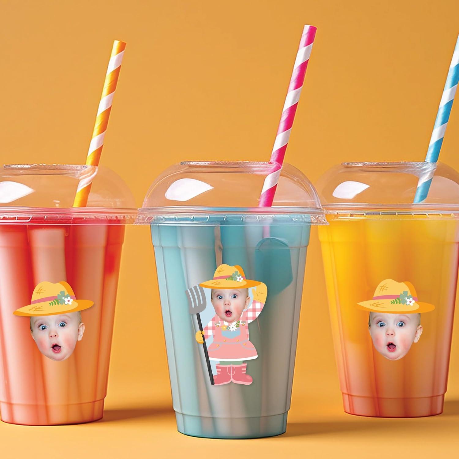 Stickers Personalizados Animales de Granja - 24 Piezas Rosa