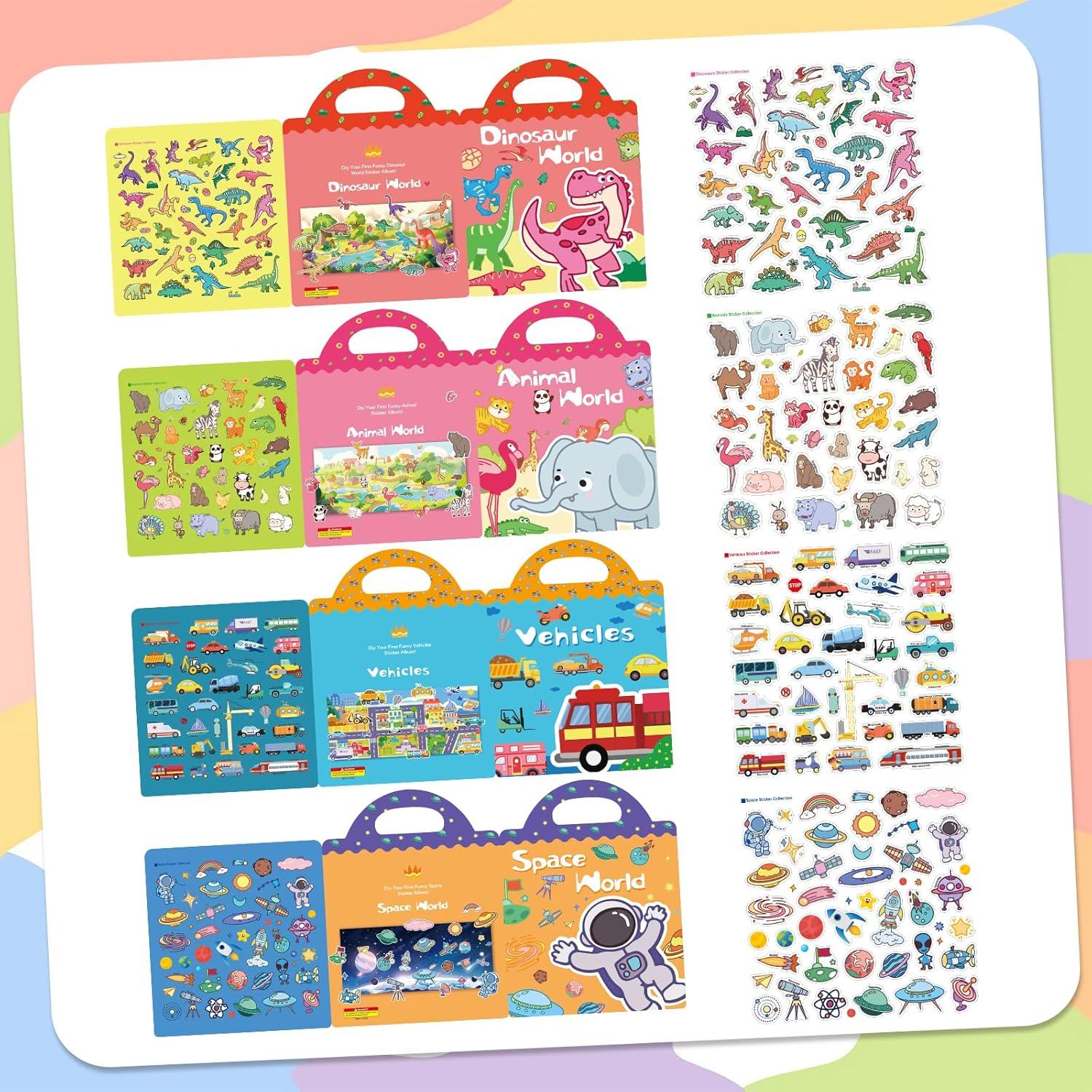 Libros de Pegatinas Reutilizables ROATEE 8 Temas Diversos