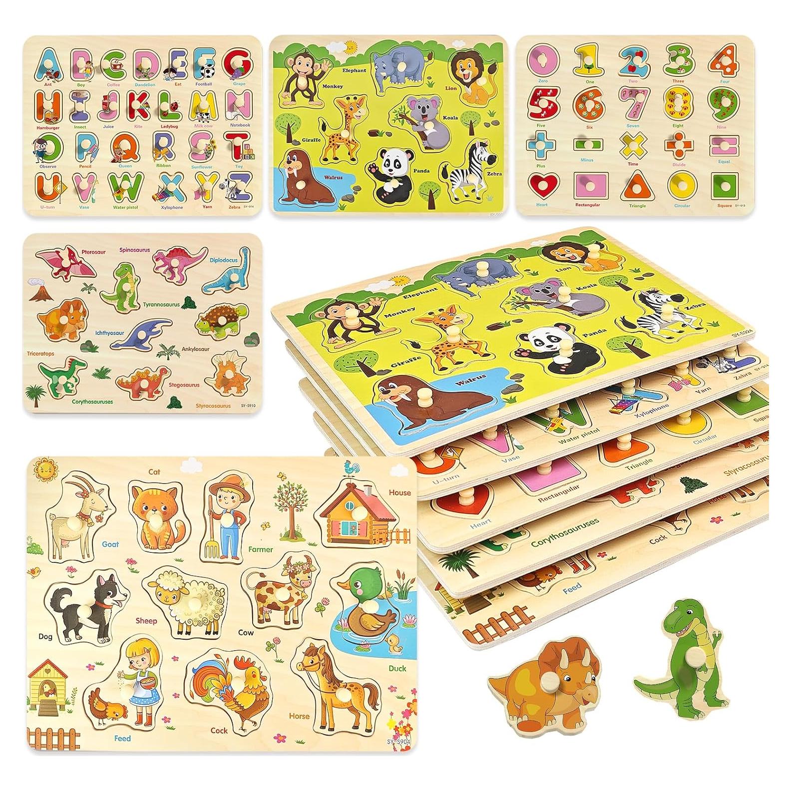 Rompecabezas de Clavos de Madera Edutree 5 Piezas Montessori