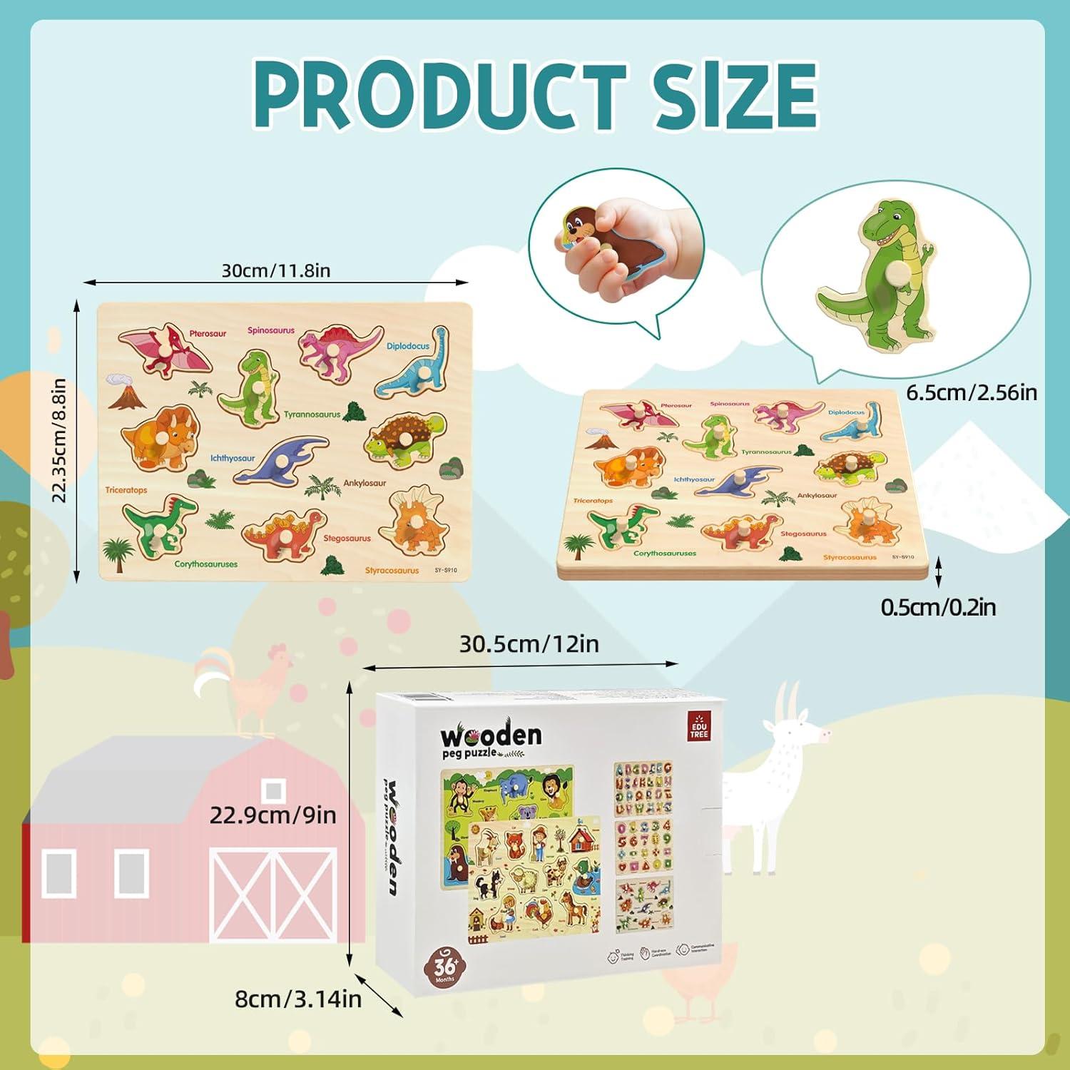 Rompecabezas de Clavos de Madera Edutree 5 Piezas Montessori