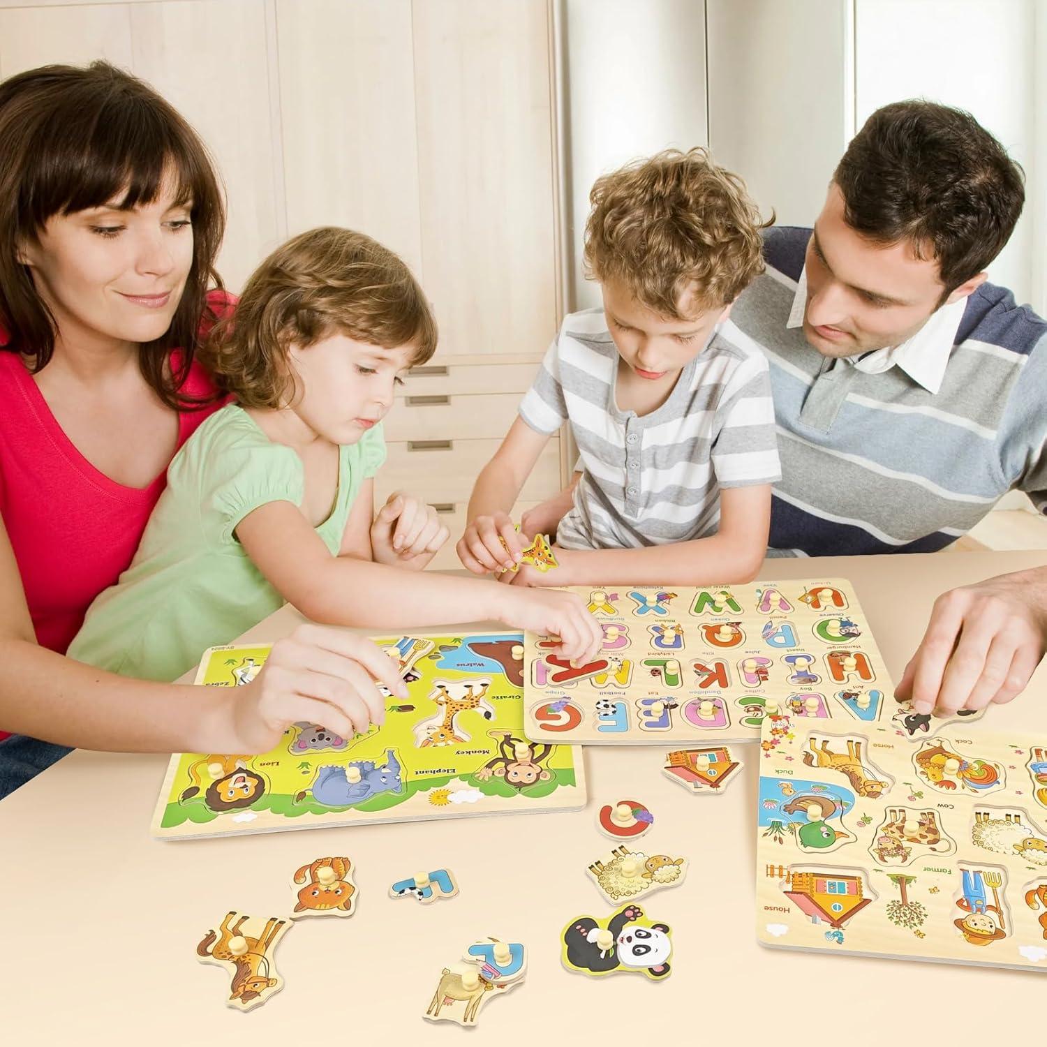 Rompecabezas de Clavos de Madera Edutree 5 Piezas Montessori