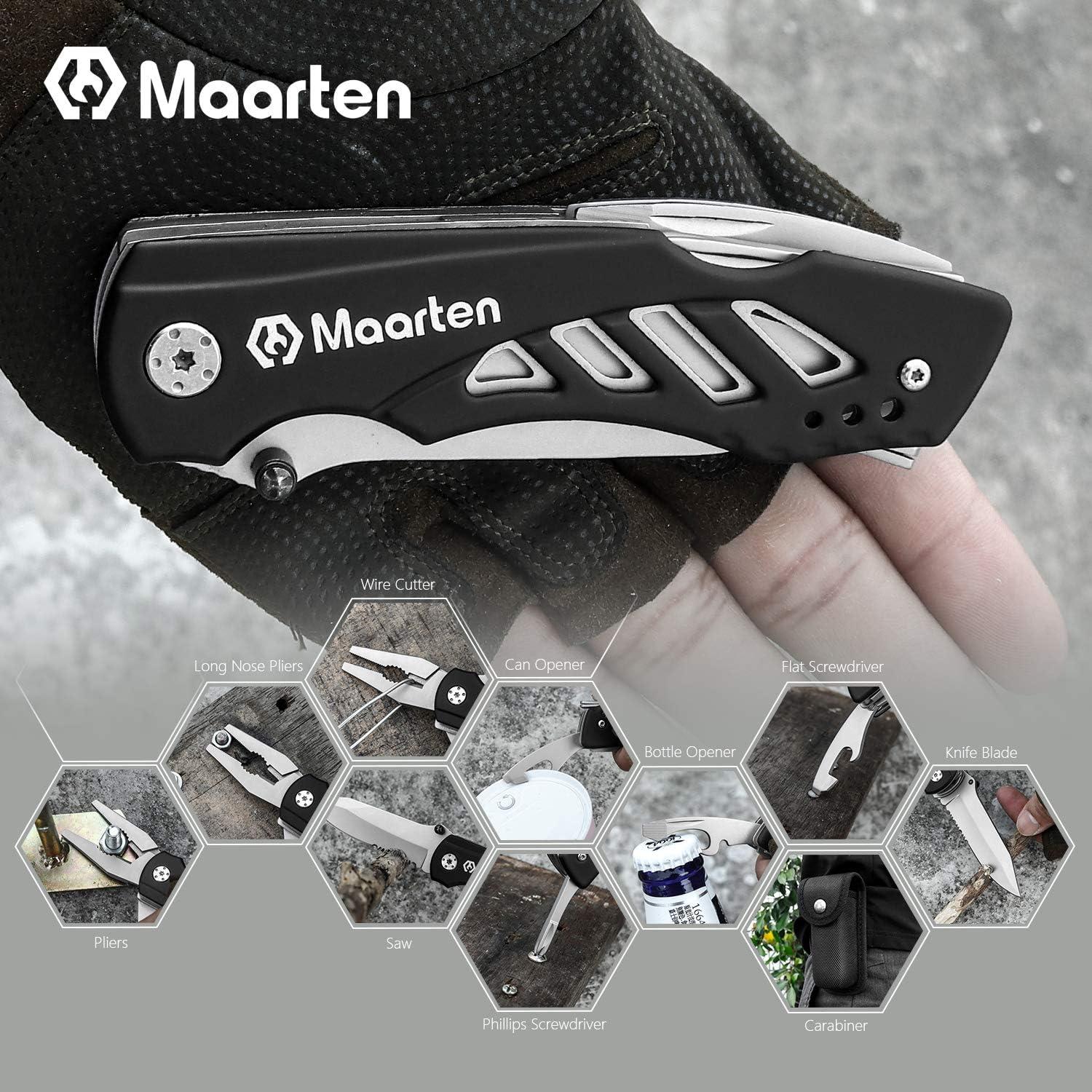 Cuchillo de bolsillo multitool Maarten 12 en 1 con funda