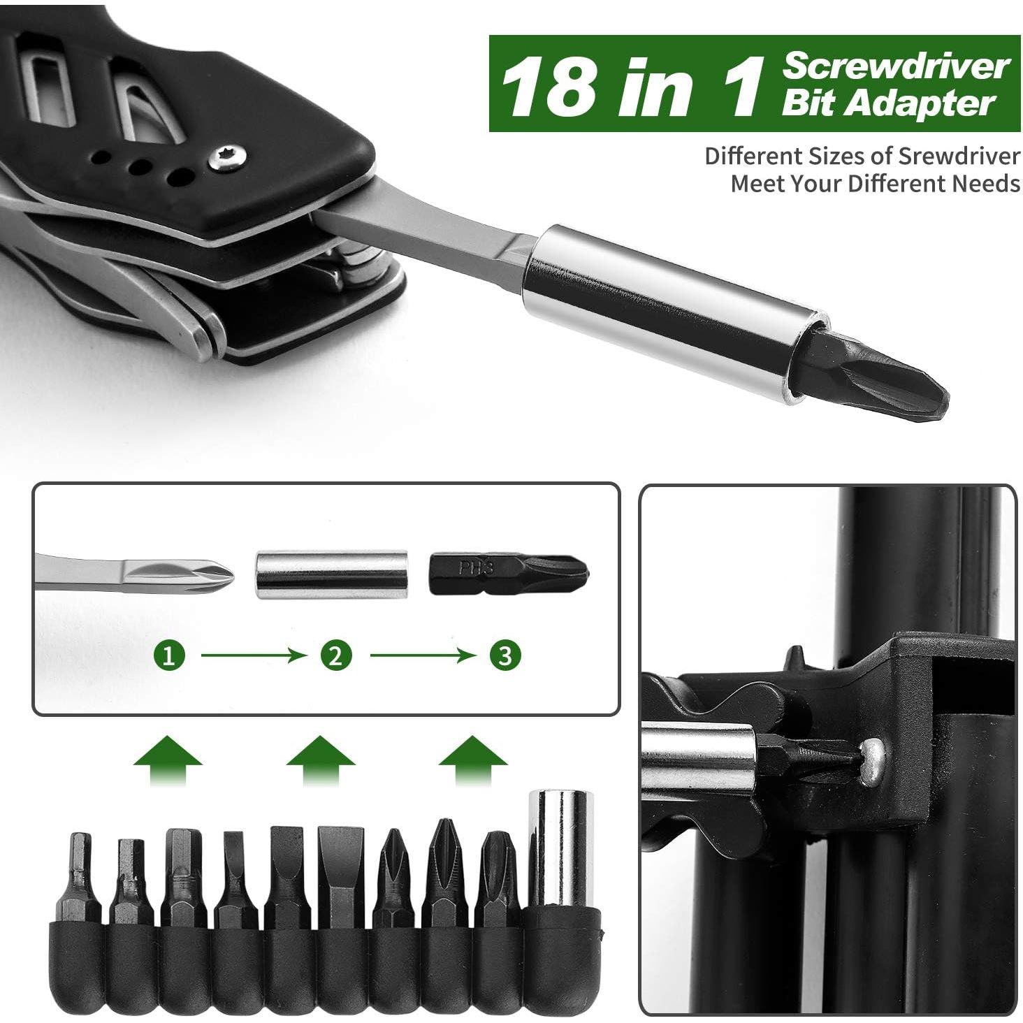 Cuchillo de bolsillo multitool Maarten 12 en 1 con funda