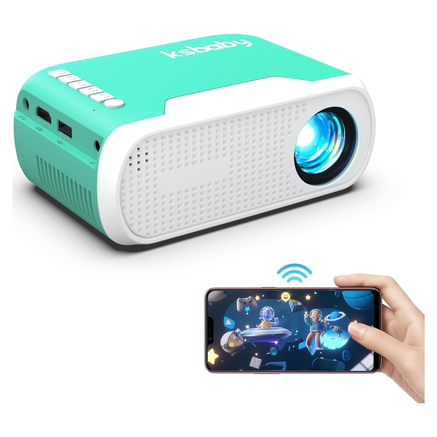 Mini Proyector Portátil Ksbaby VF270 WiFi 1080P Verde Menta