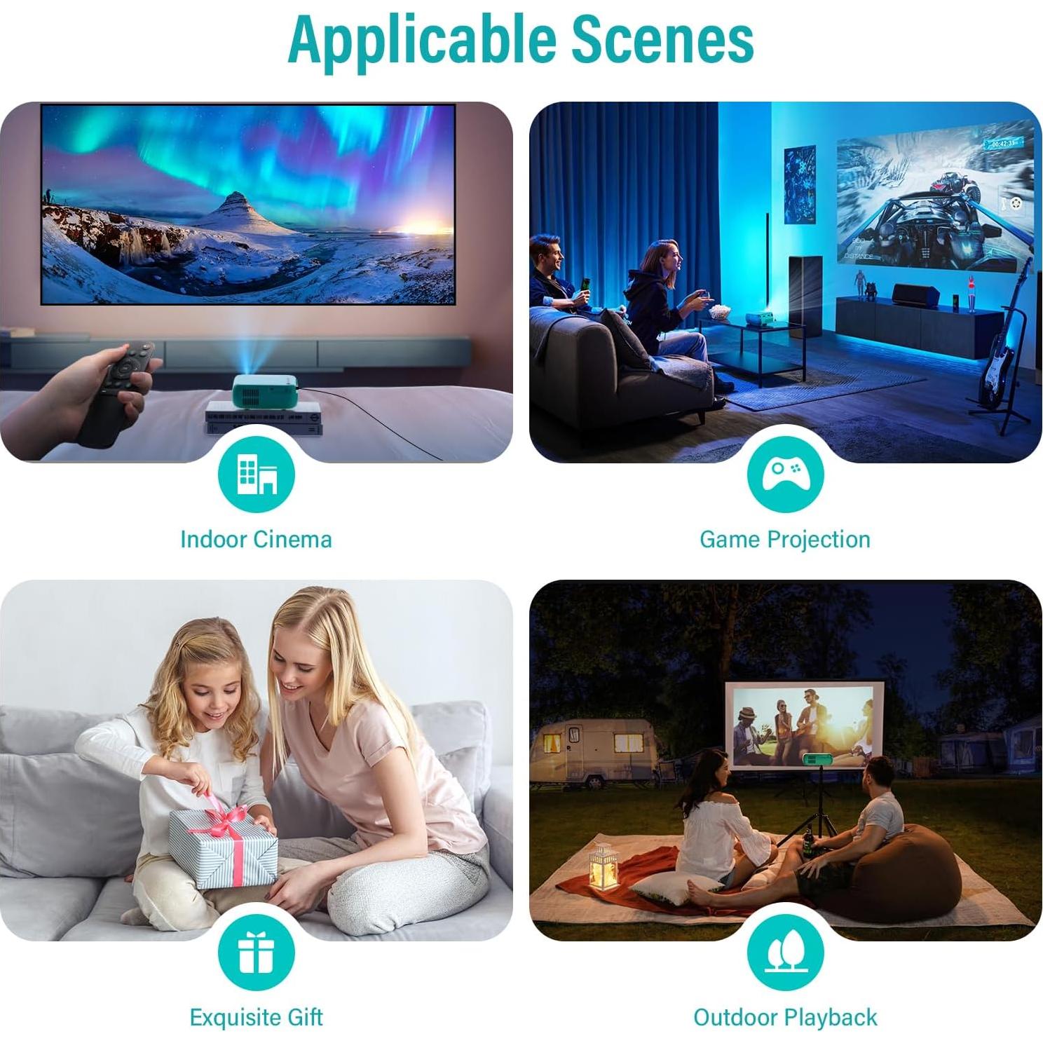 Mini Proyector Portátil Ksbaby VF270 WiFi 1080P Verde Menta