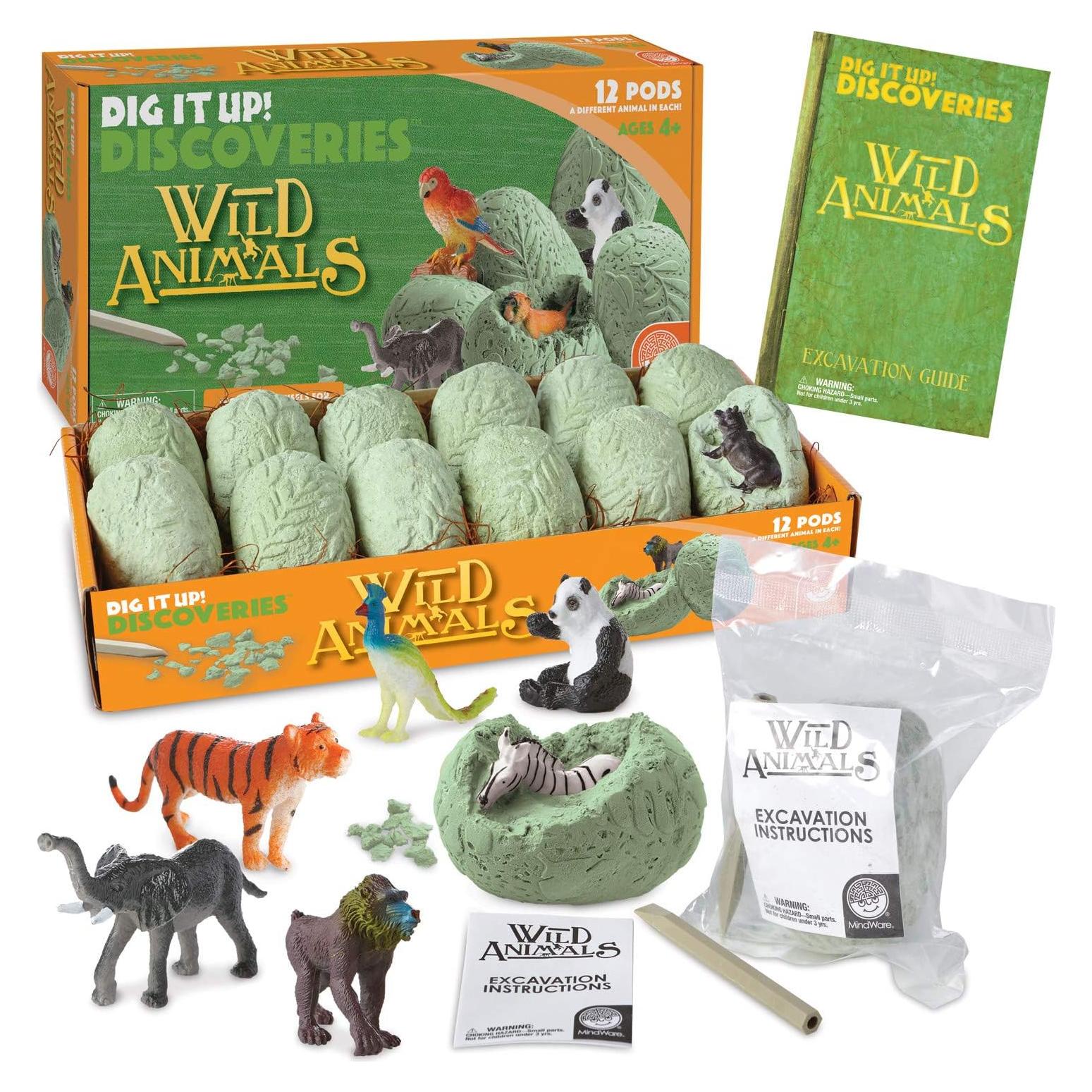 Kit de Excavación de Animales Salvajes MindWare 12 cápsulas