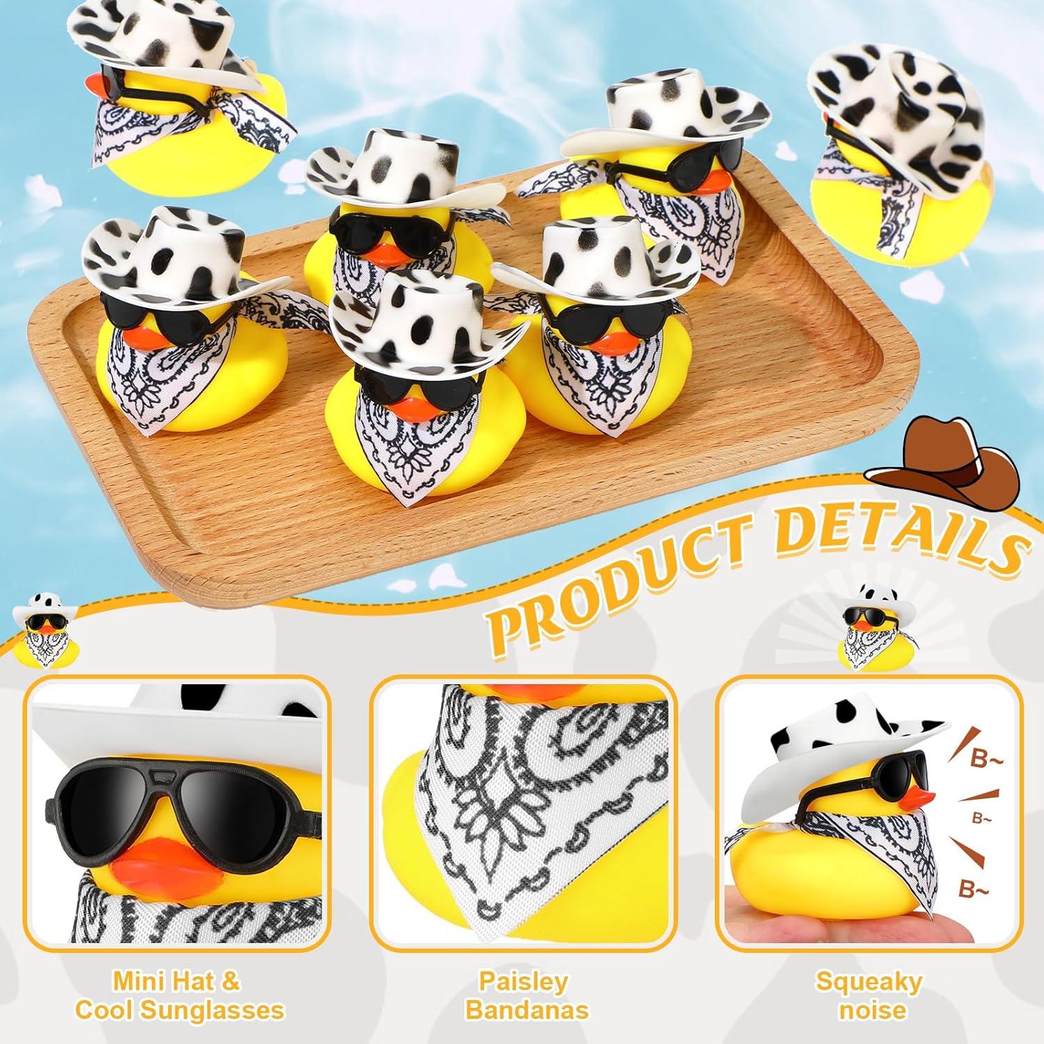 Set 36 Patitos de Goma Sosation Vaquero con Accesorios