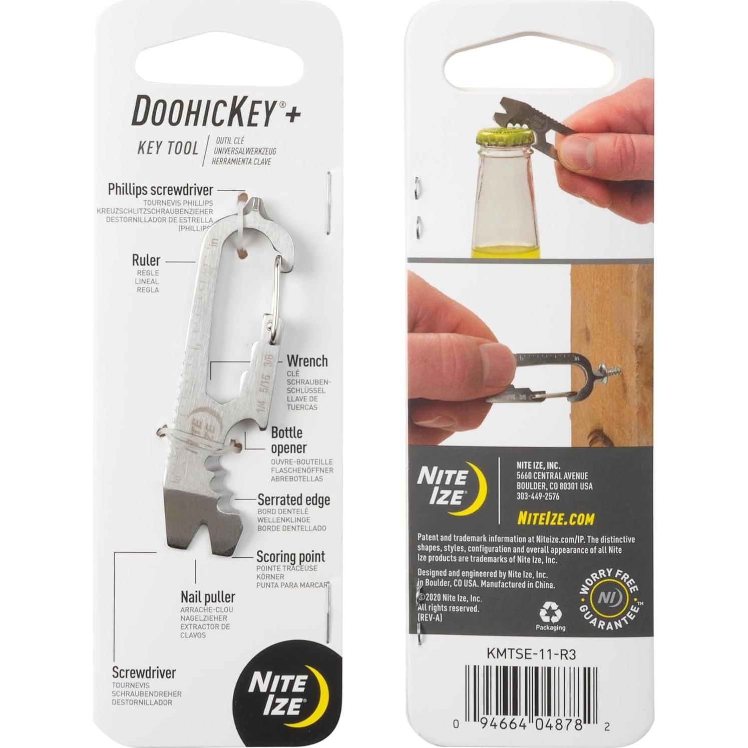 Nite Ize DoohicKey Plus Multi Herramienta 8-en-1 Acero Inoxidable
