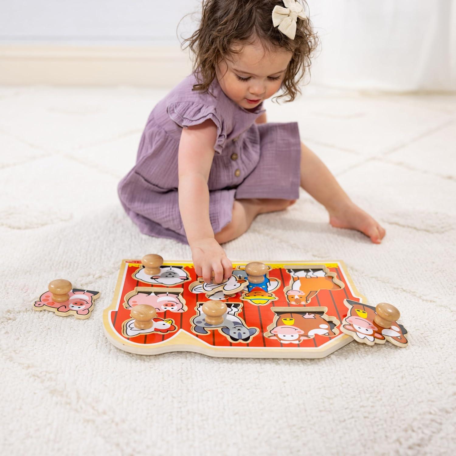 Rompecabezas de Madera Jumbo Melissa & Doug 2-Pack Granja y Formas