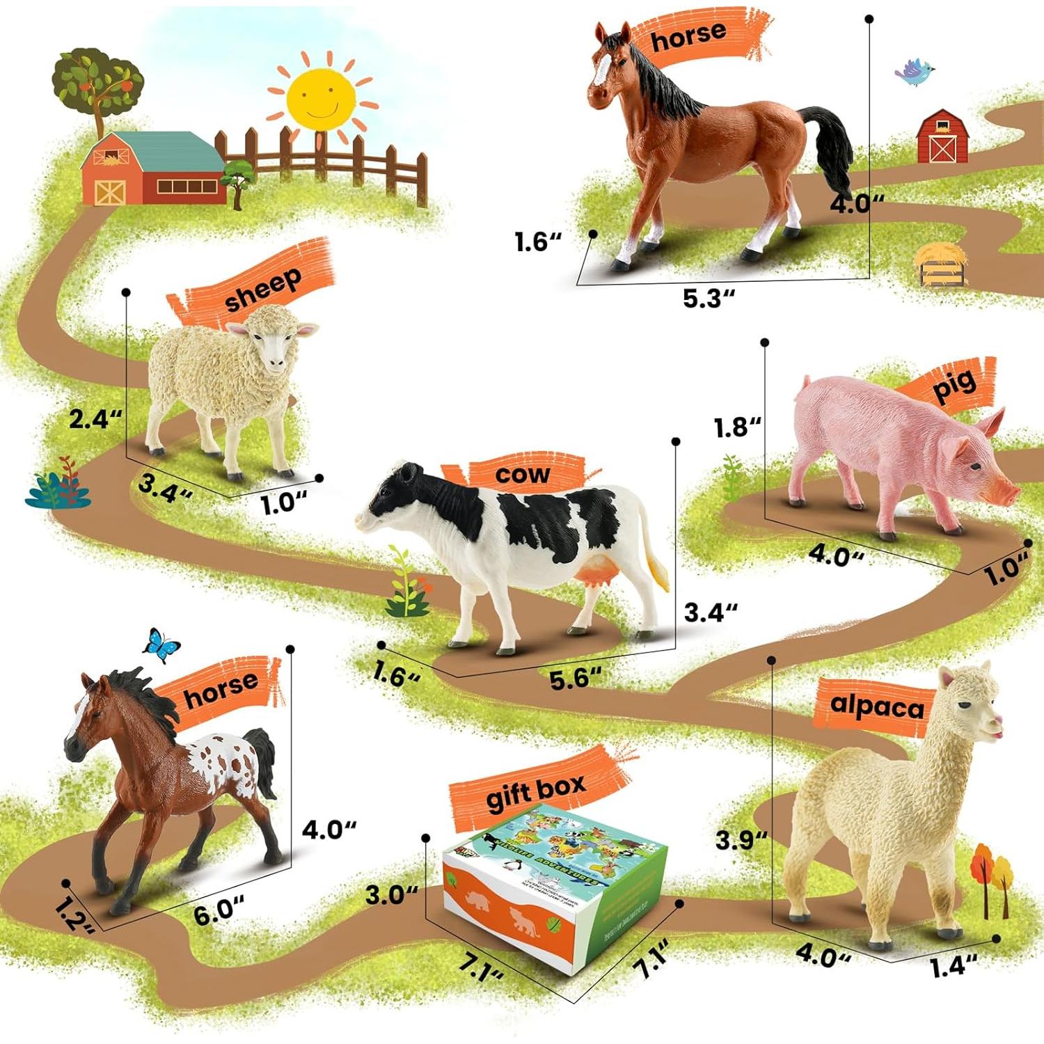 6 Figuras de Animales de Granja Zippytots - Juguetes Educativos