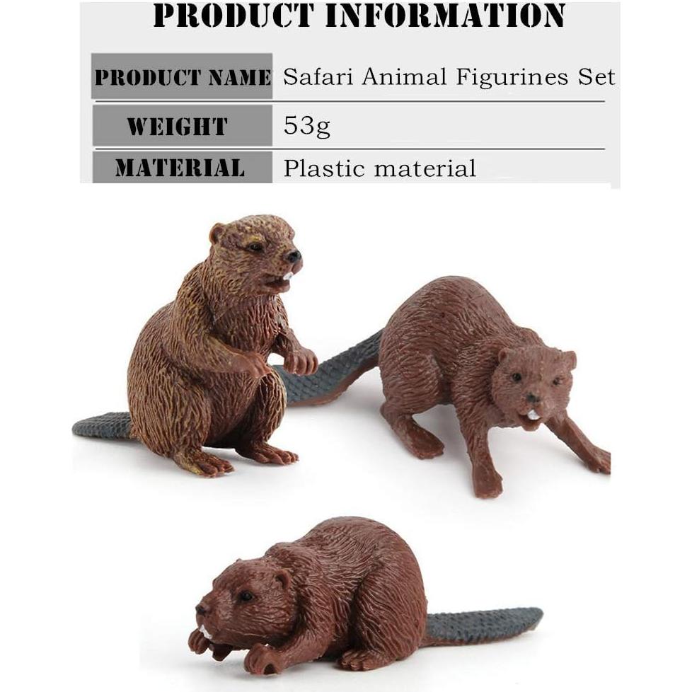 3PCS Figuras de Animales de Safari AUCOOMA Juguetes Educativos