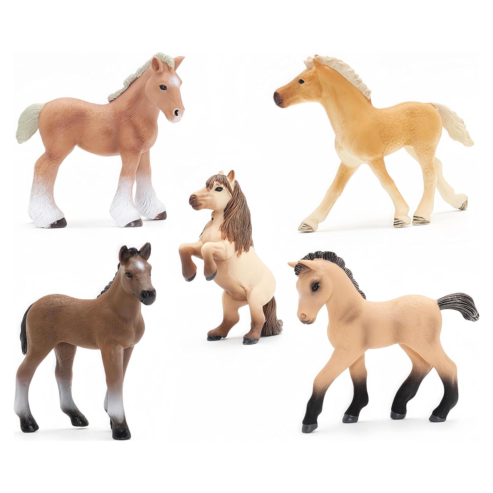 Figuras de Caballos Gemini&Genius 5PCS Realistas 8,89 cm