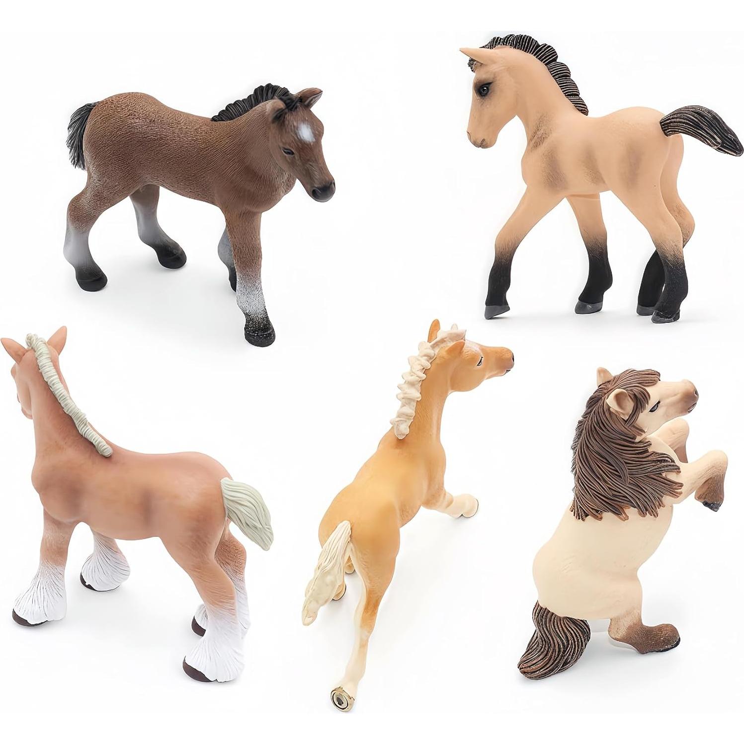 Figuras de Caballos Gemini&Genius 5PCS Realistas 8,89 cm