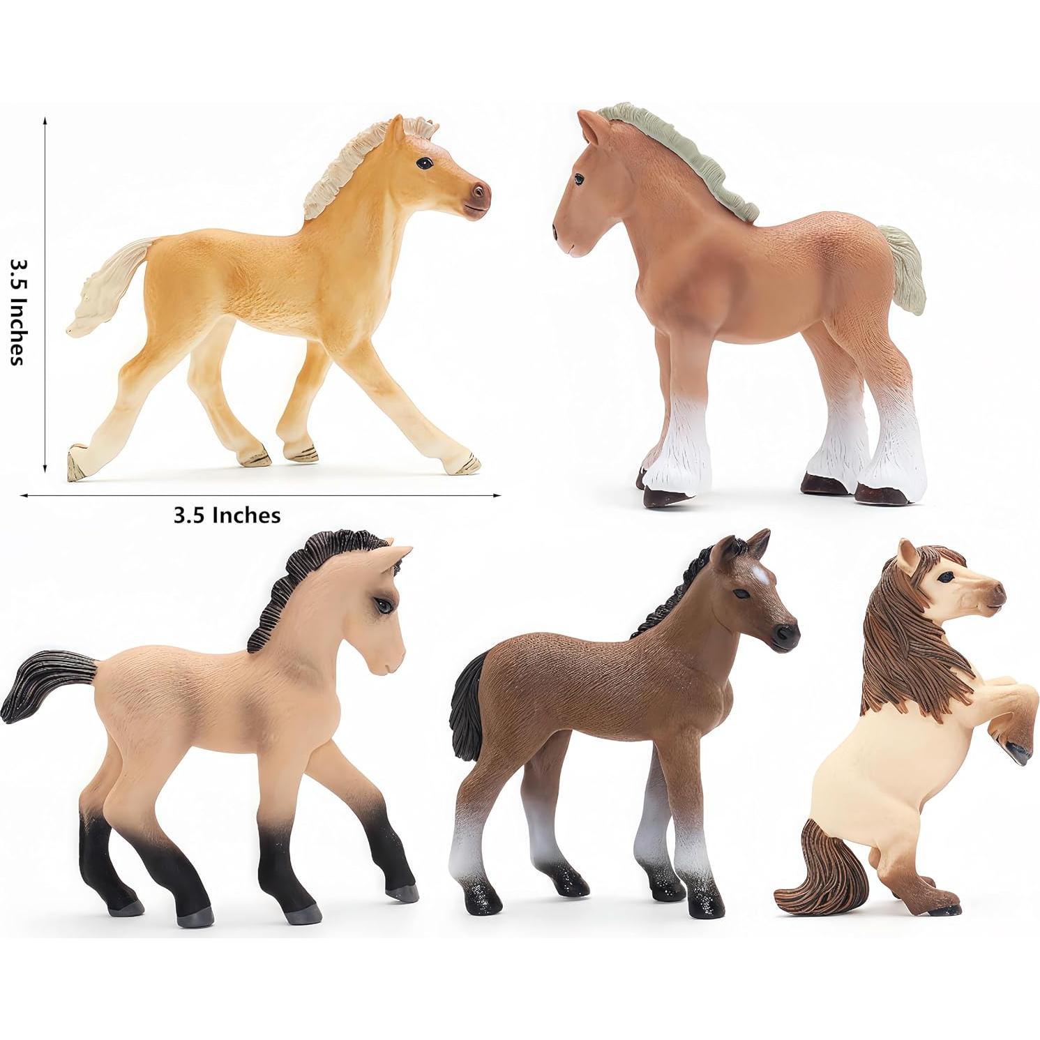 Figuras de Caballos Gemini&Genius 5PCS Realistas 8,89 cm