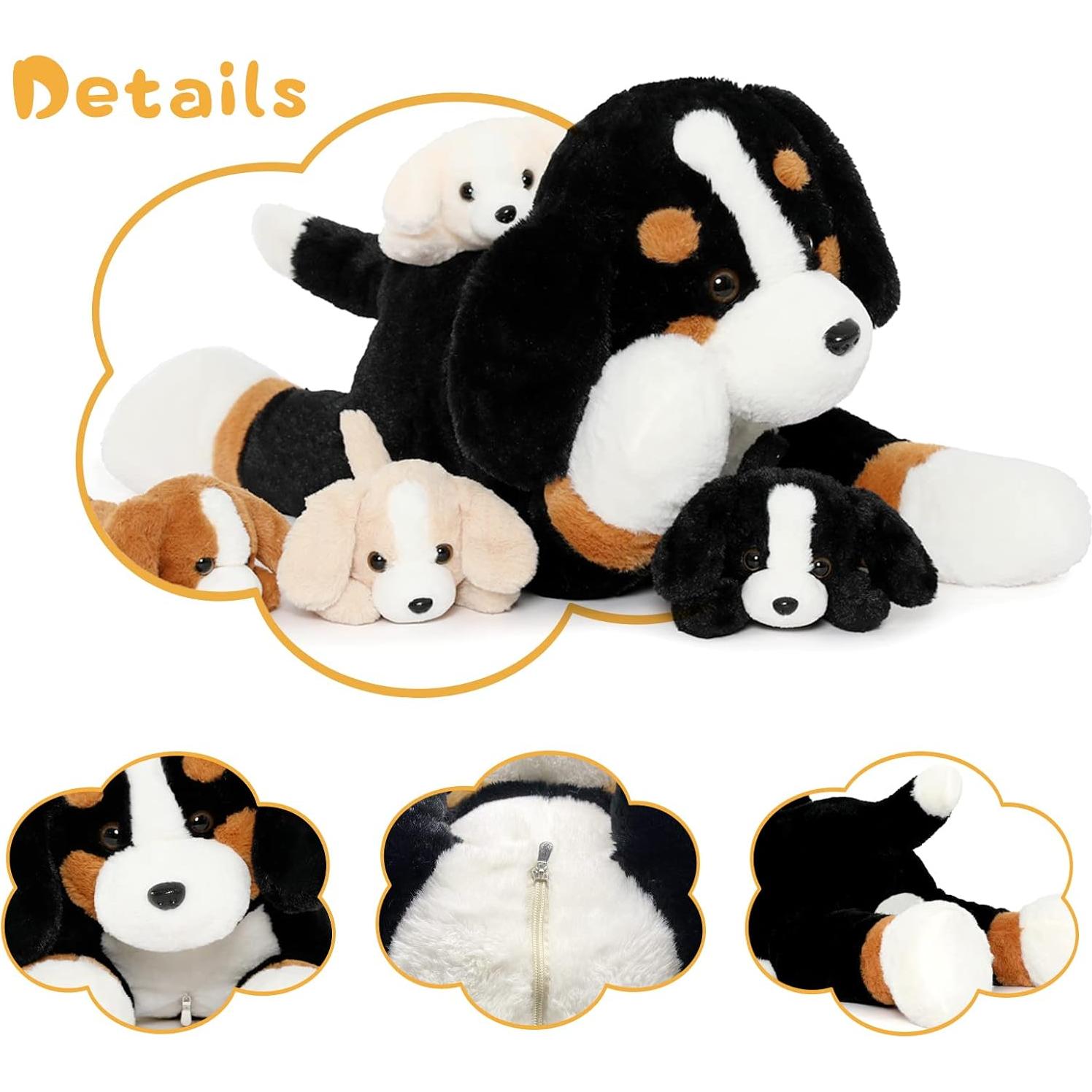 Set de Peluches Perro Bernés MorisMos 5 Piezas 24 cm