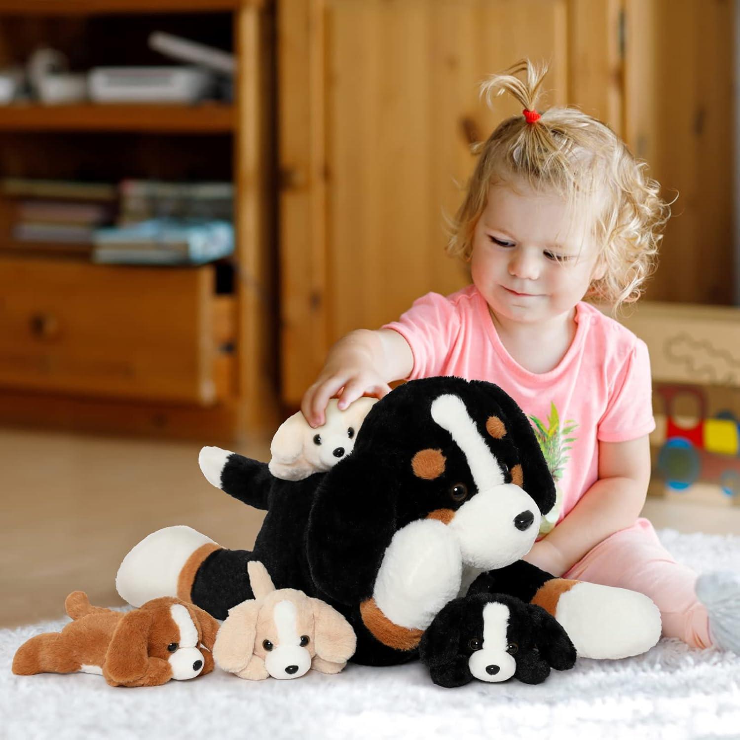 Set de Peluches Perro Bernés MorisMos 5 Piezas 24 cm