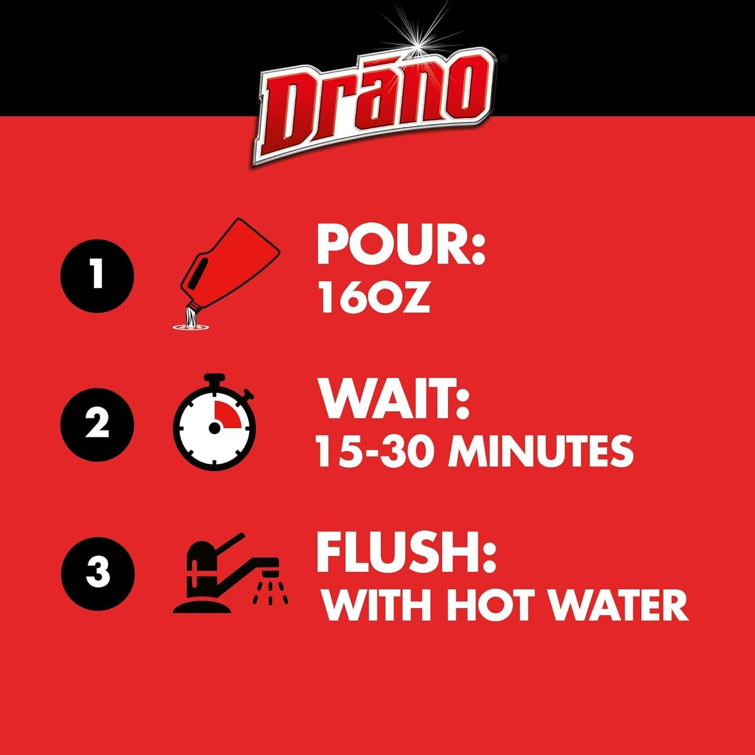 Drano Max Gel 80 Oz Removedor de Obstrucciones para Drenajes