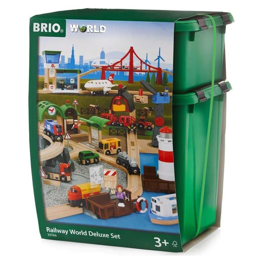 Conjunto de Ferrocarril Deluxe BRIO Mundo 33766 - 106 Piezas