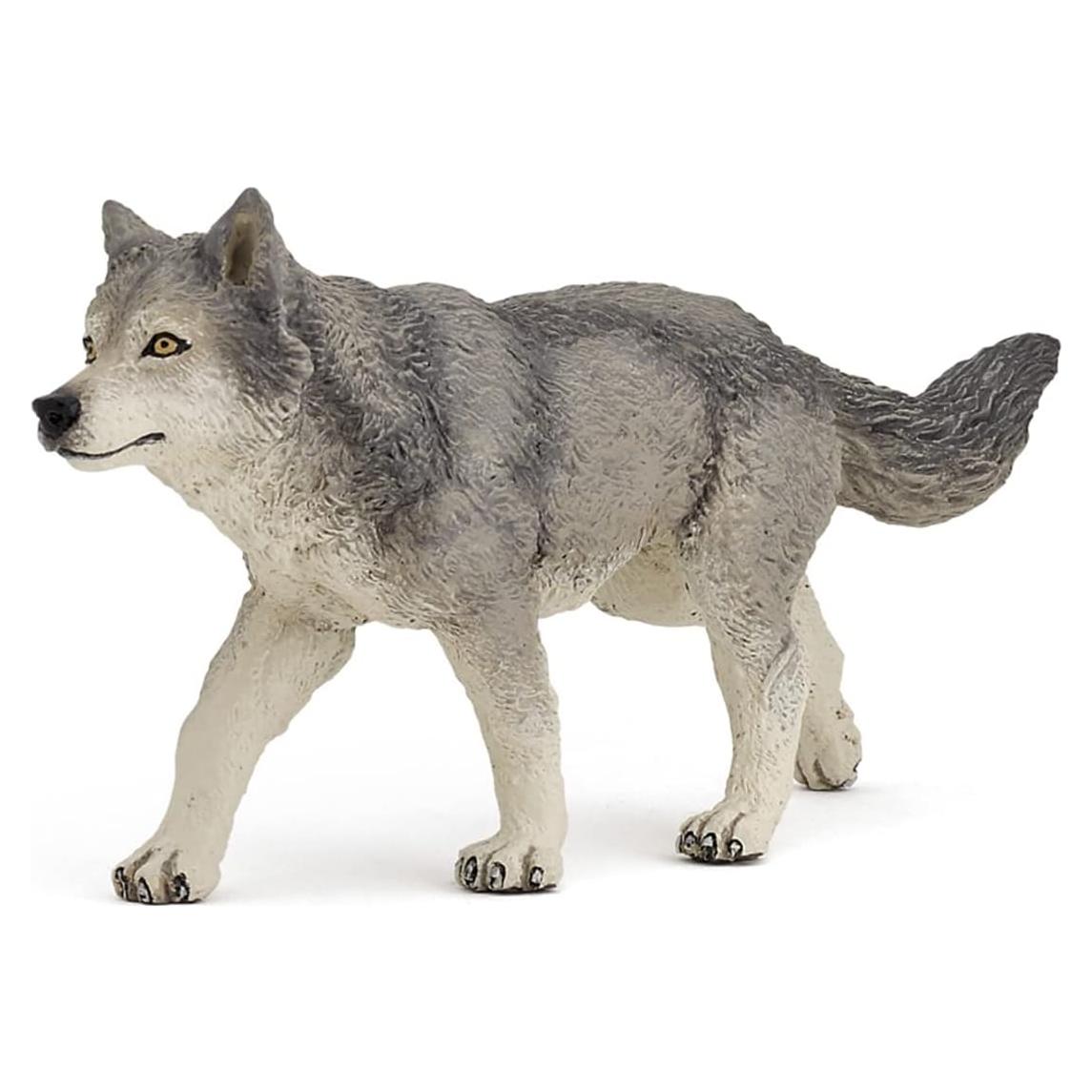 Figura Lobo Gris Papo 53012 Pintada a Mano 12,5x3x6cm