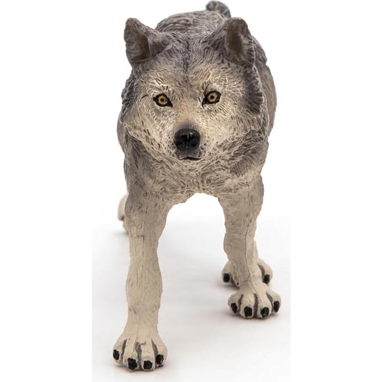 Figura Lobo Gris Papo 53012 Pintada a Mano 12,5x3x6cm