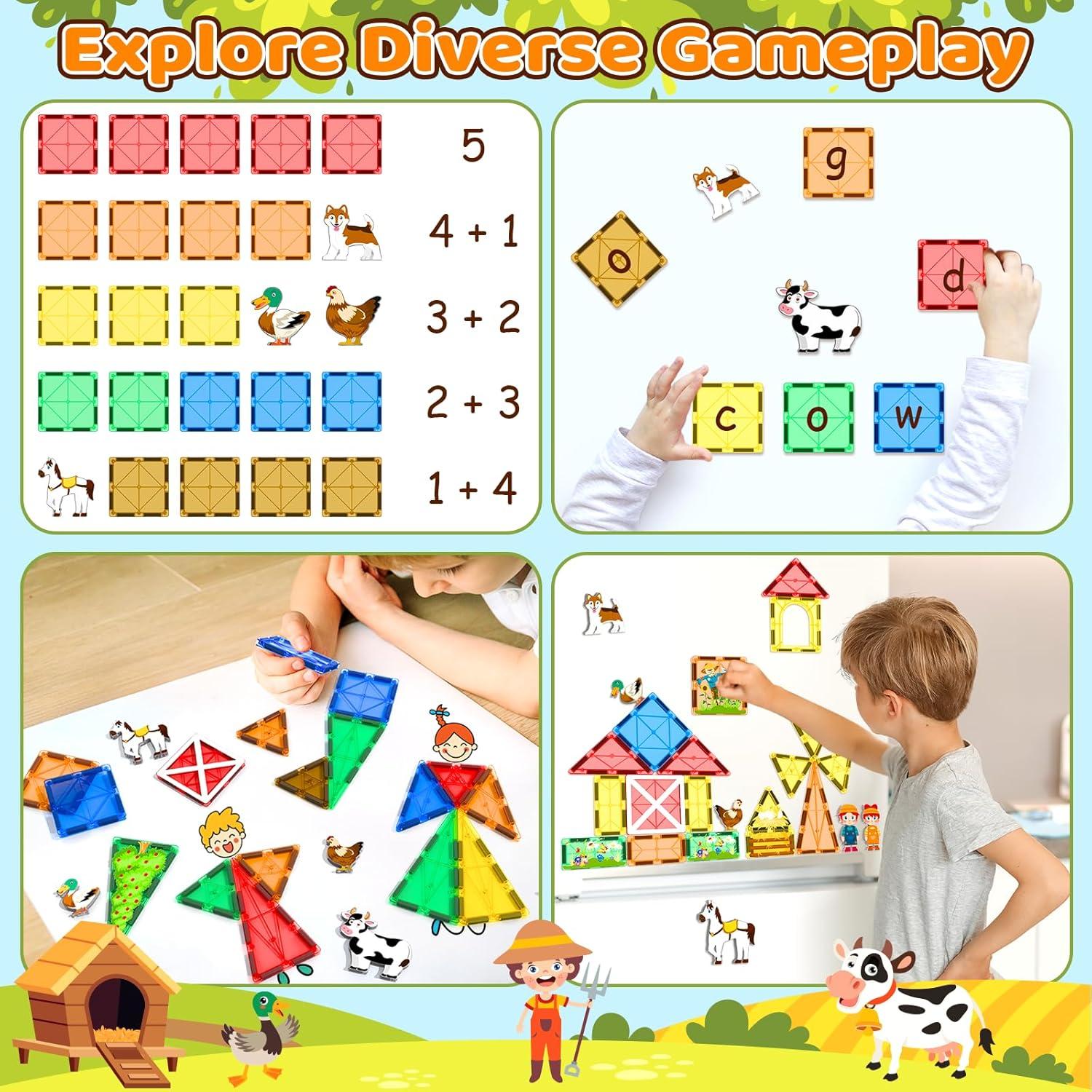 Set de Azulejos Magnéticos de Animales de Granja 44PCS