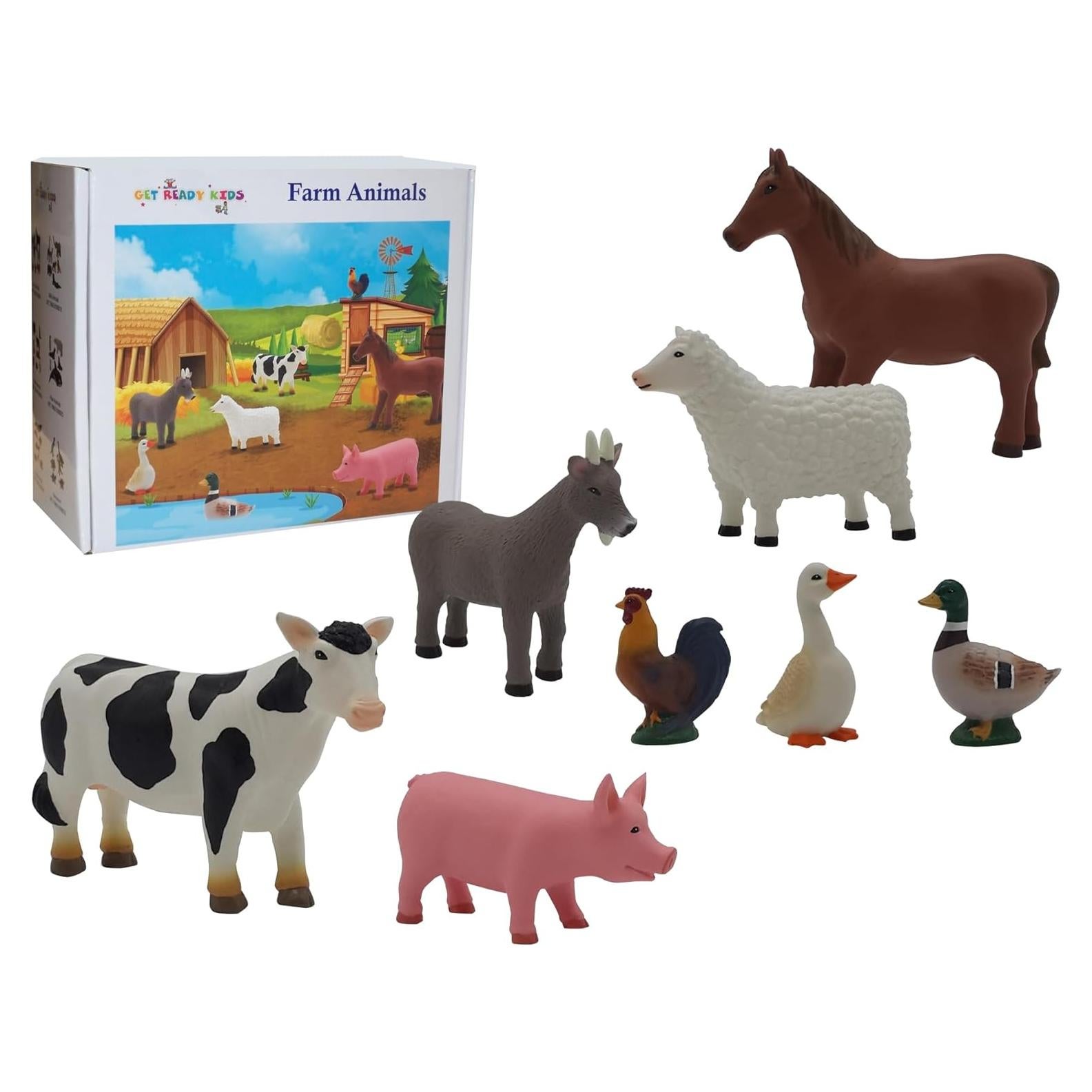Juego de Animales de Granja Get Ready Kids, 8 Piezas