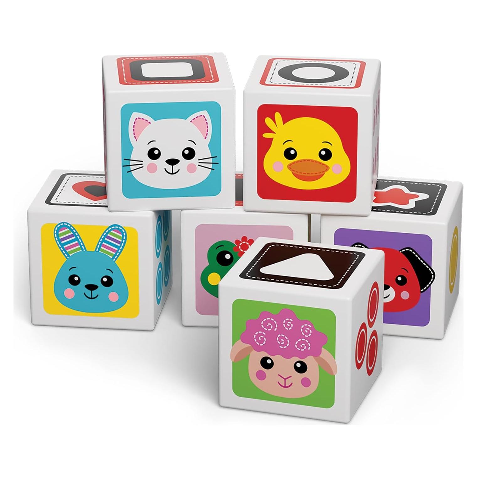 Cubos de Madera Kids Hits - Set de 6 Bloques Apilables