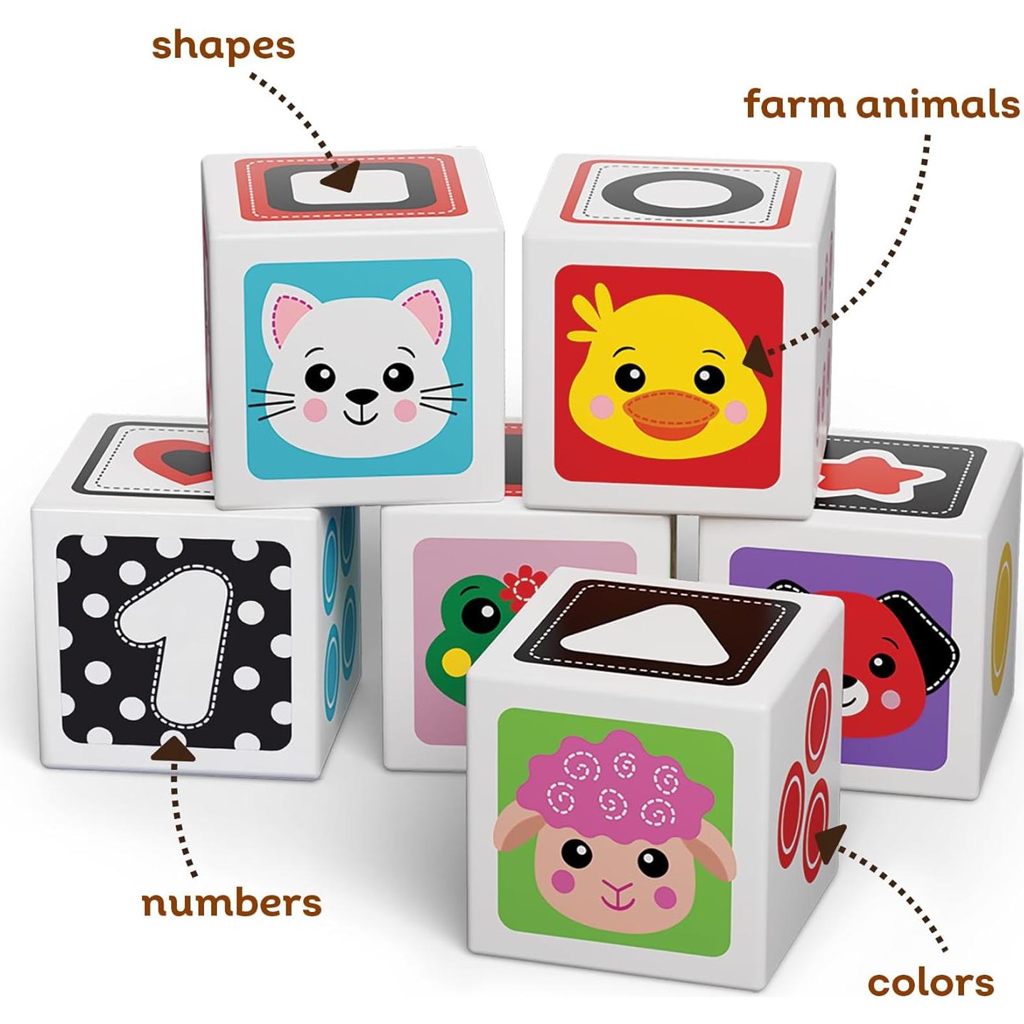 Cubos de Madera Kids Hits - Set de 6 Bloques Apilables