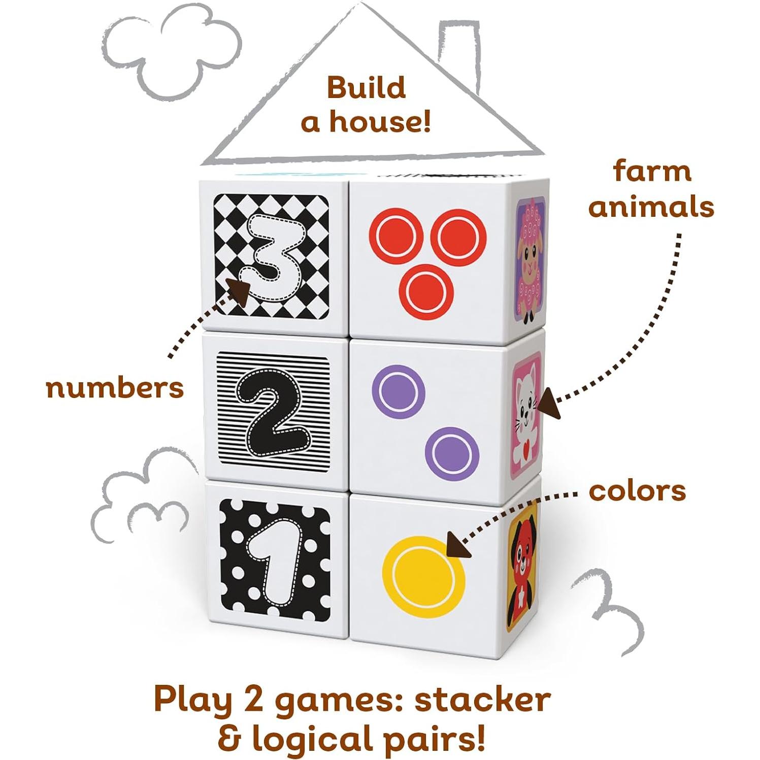 Cubos de Madera Kids Hits - Set de 6 Bloques Apilables