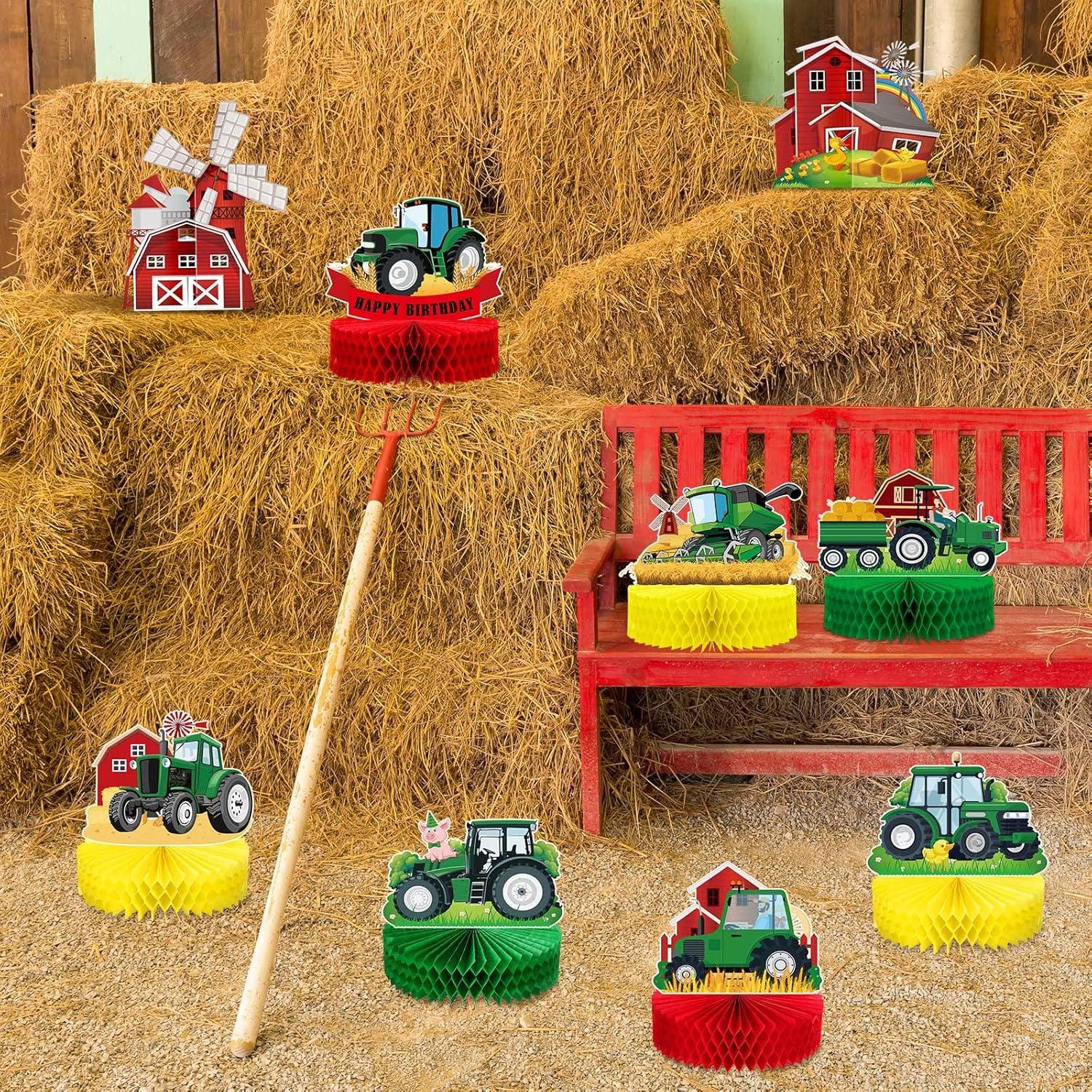 Centros de Mesa de Tractor Verde 9 Pcs Sureio Decoración Fiesta
