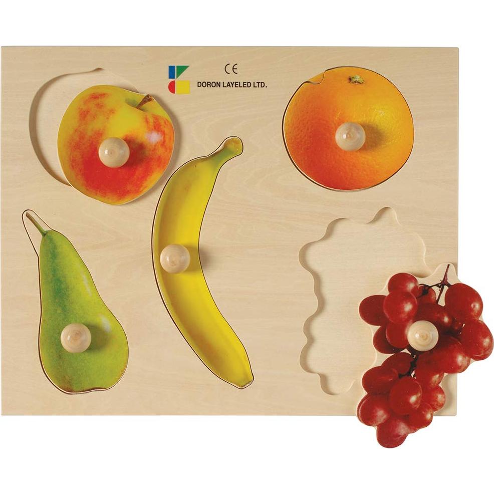 Constructive Playthings Toddler Puzzles, Includes Fruits, Vegetables and Animals Photo Puzzles, Preschool Toys, Knobbed, Wood, Multicolor (Set of 4), Great Gifts for 2-3 Years Old Toddler