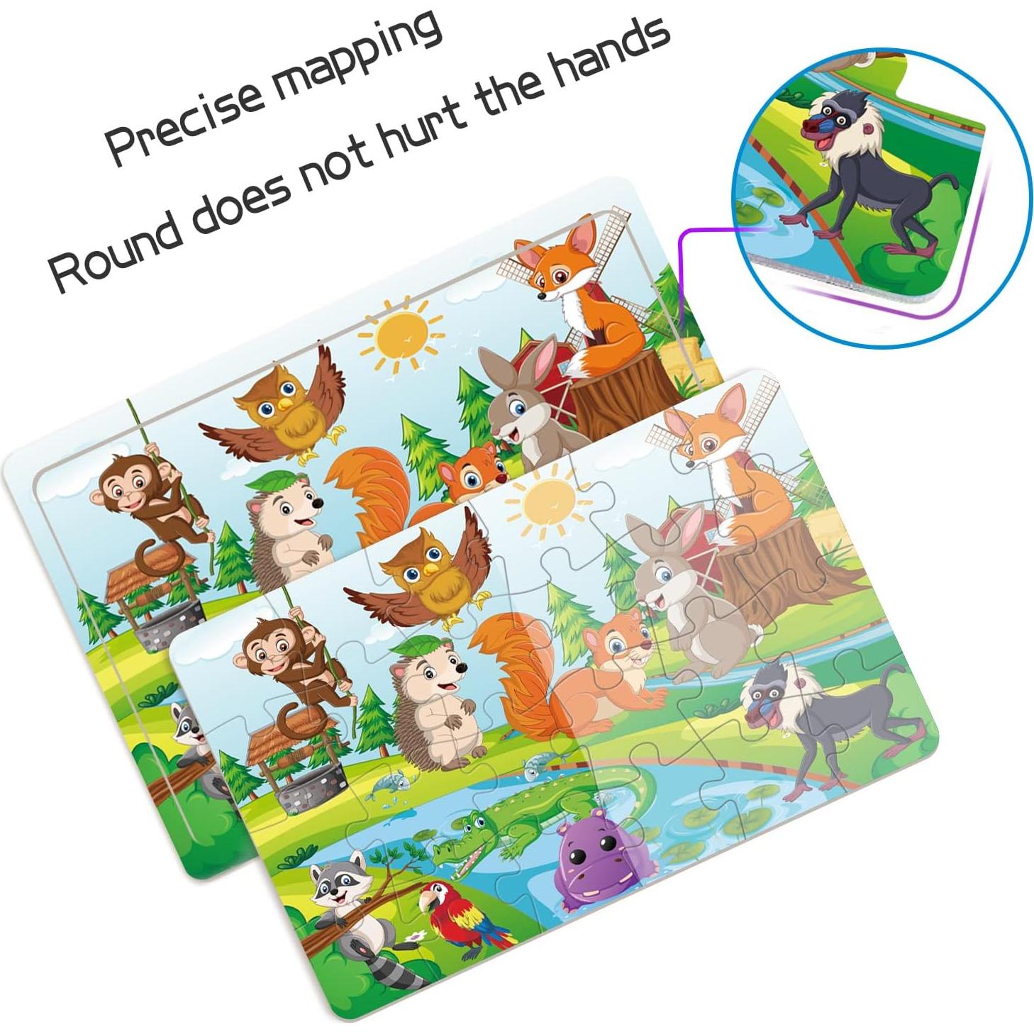 Rompecabezas de Madera HUADADA 6 Piezas para Niños 3-5 Años