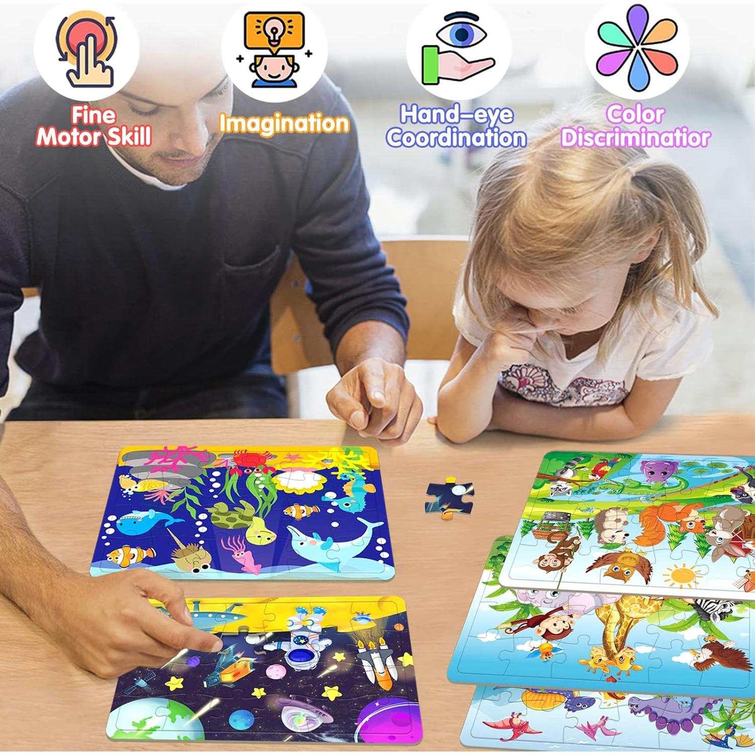 Rompecabezas de Madera HUADADA 6 Piezas para Niños 3-5 Años