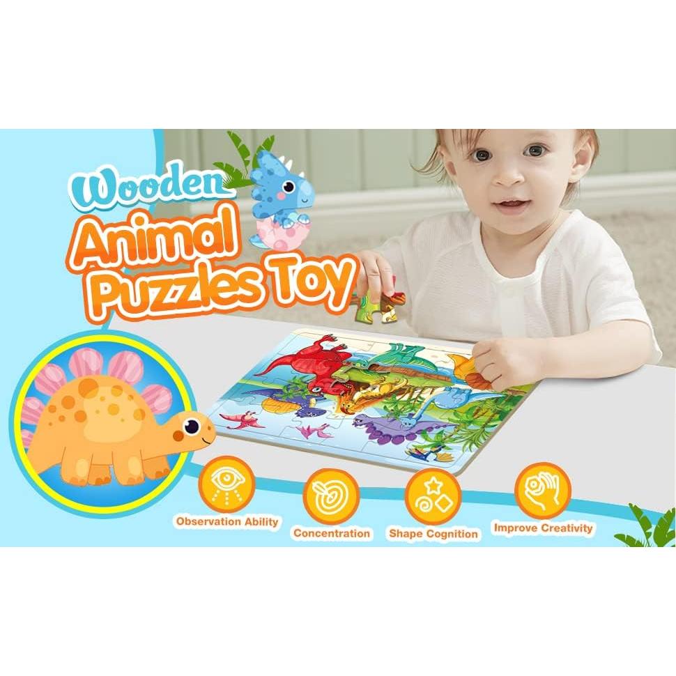 Rompecabezas de Madera HUADADA 6 Piezas para Niños 3-5 Años