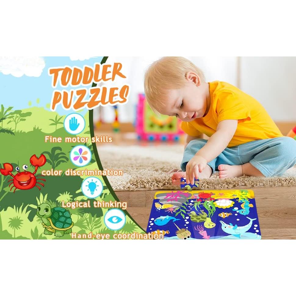 Rompecabezas de Madera HUADADA 6 Piezas para Niños 3-5 Años