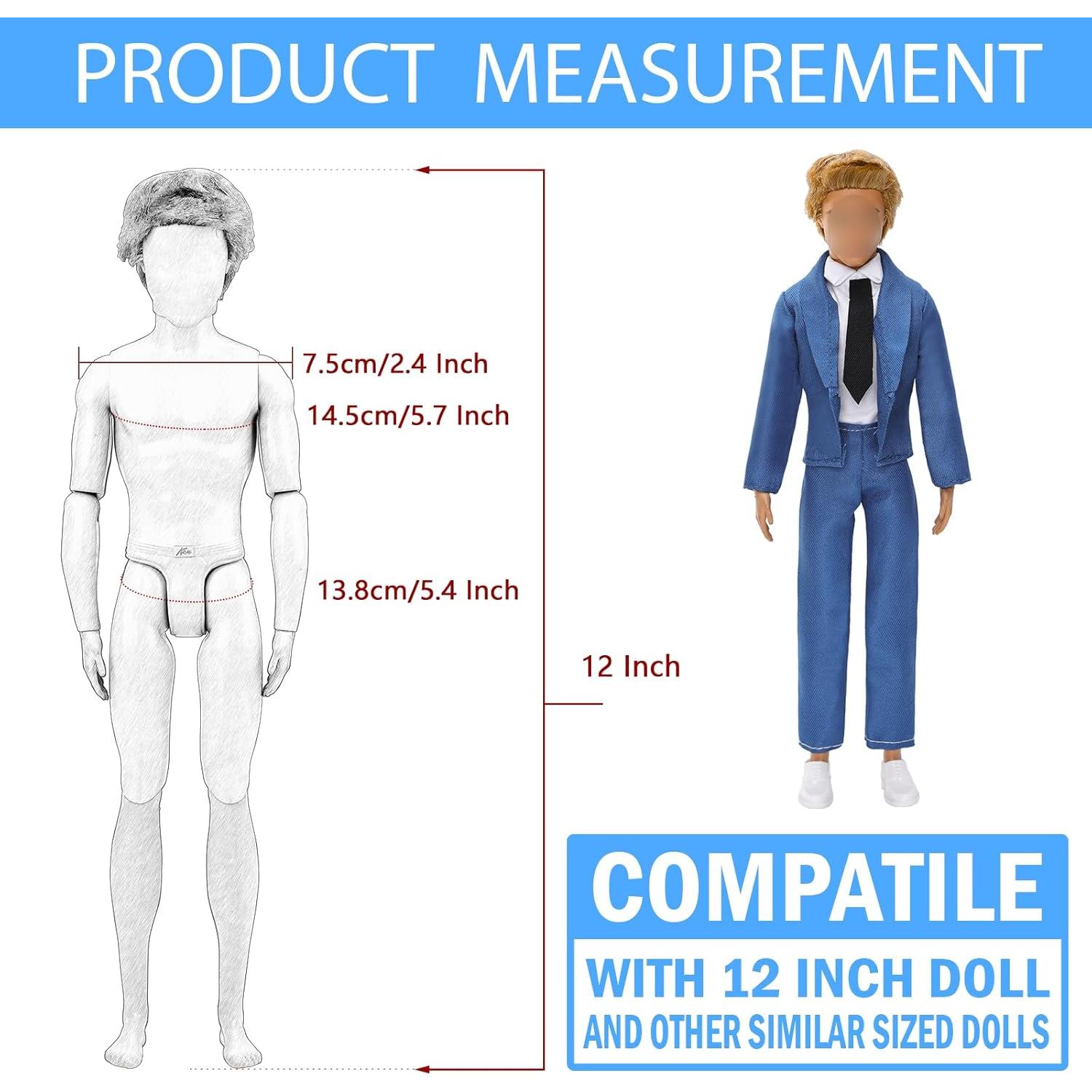 Miunana Muñeco Niño Traje Formal 3 Conjuntos 12 PCS