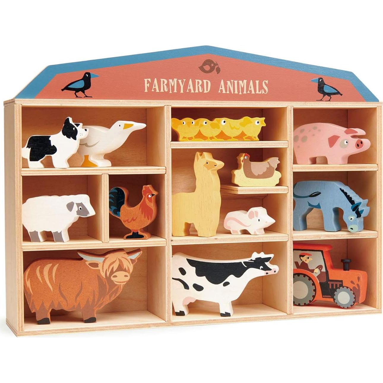 Tender Leaf Toys Animales de Granja 13 Figuras de Madera